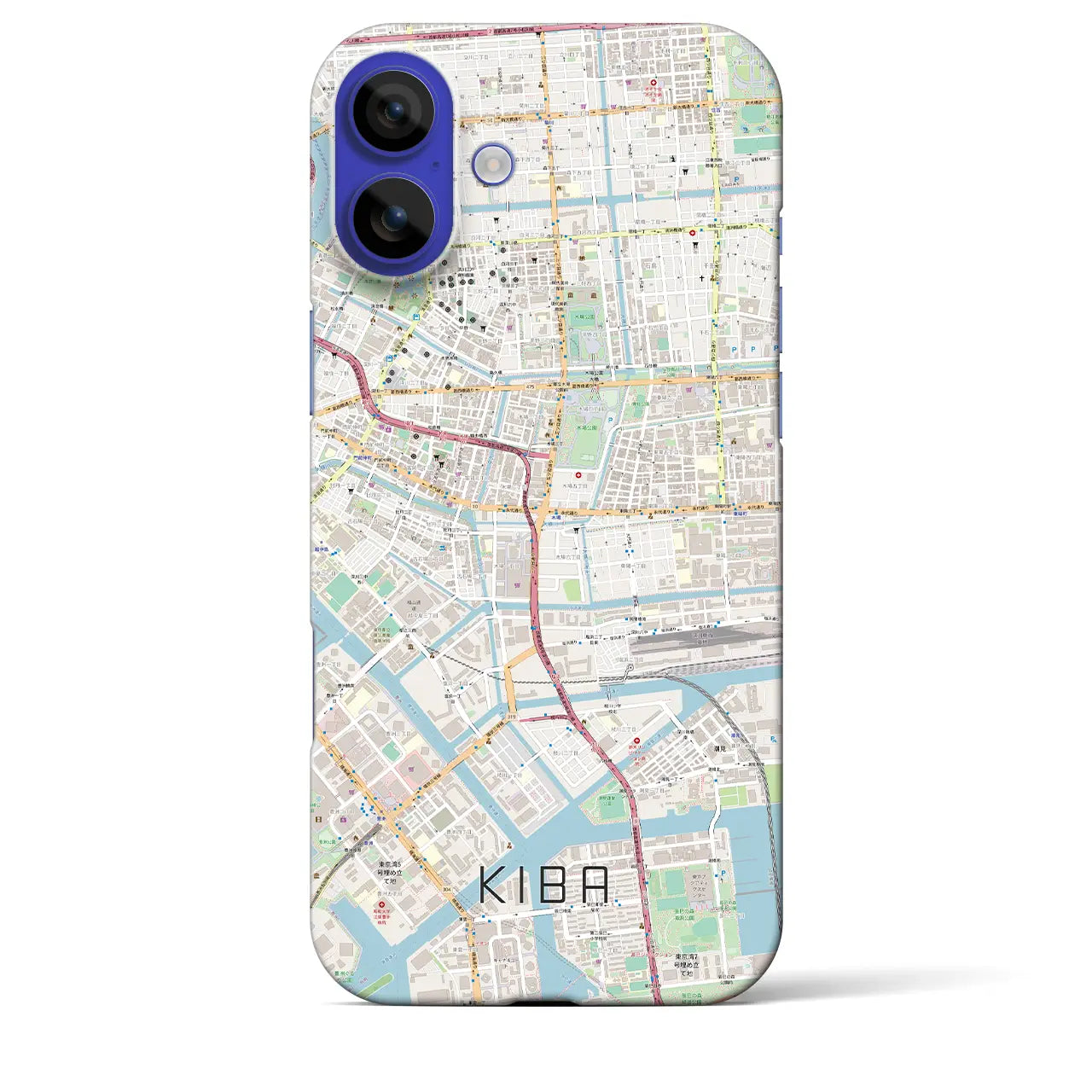 【木場(東京都)】地図柄iPhoneケース(バックカバータイプ)