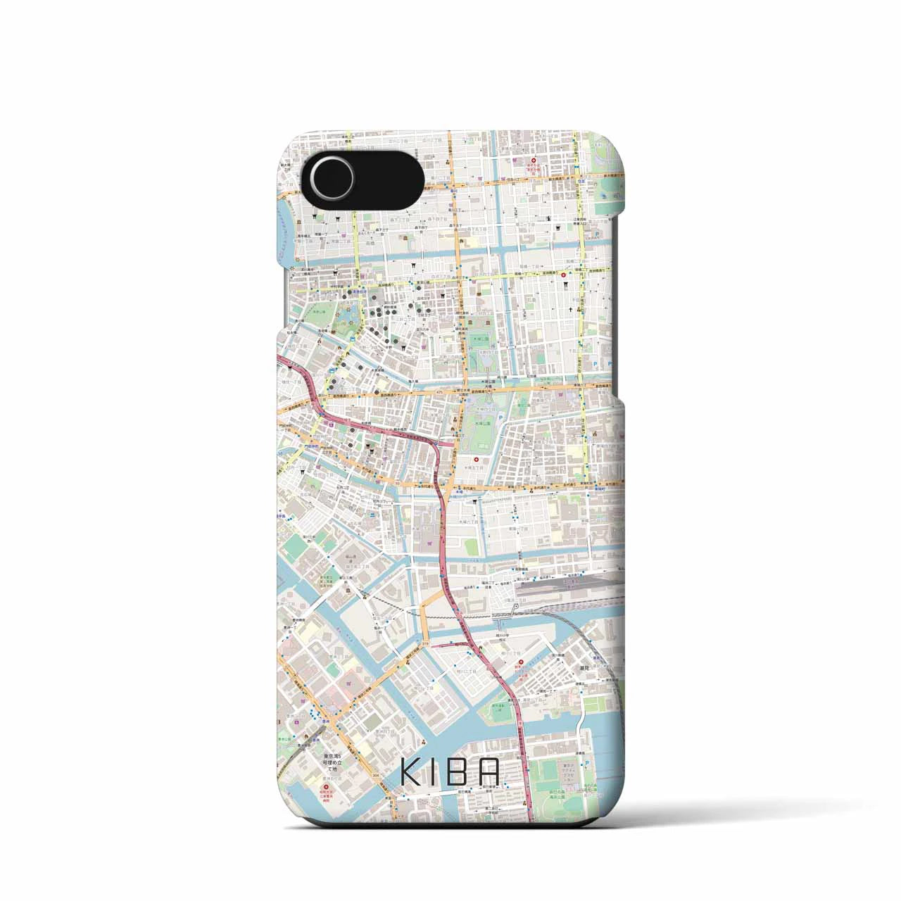 【木場(東京都)】地図柄iPhoneケース(バックカバータイプ)