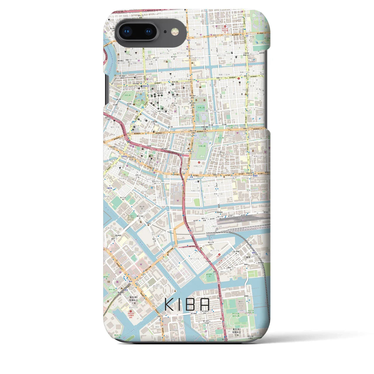 【木場(東京都)】地図柄iPhoneケース(バックカバータイプ)