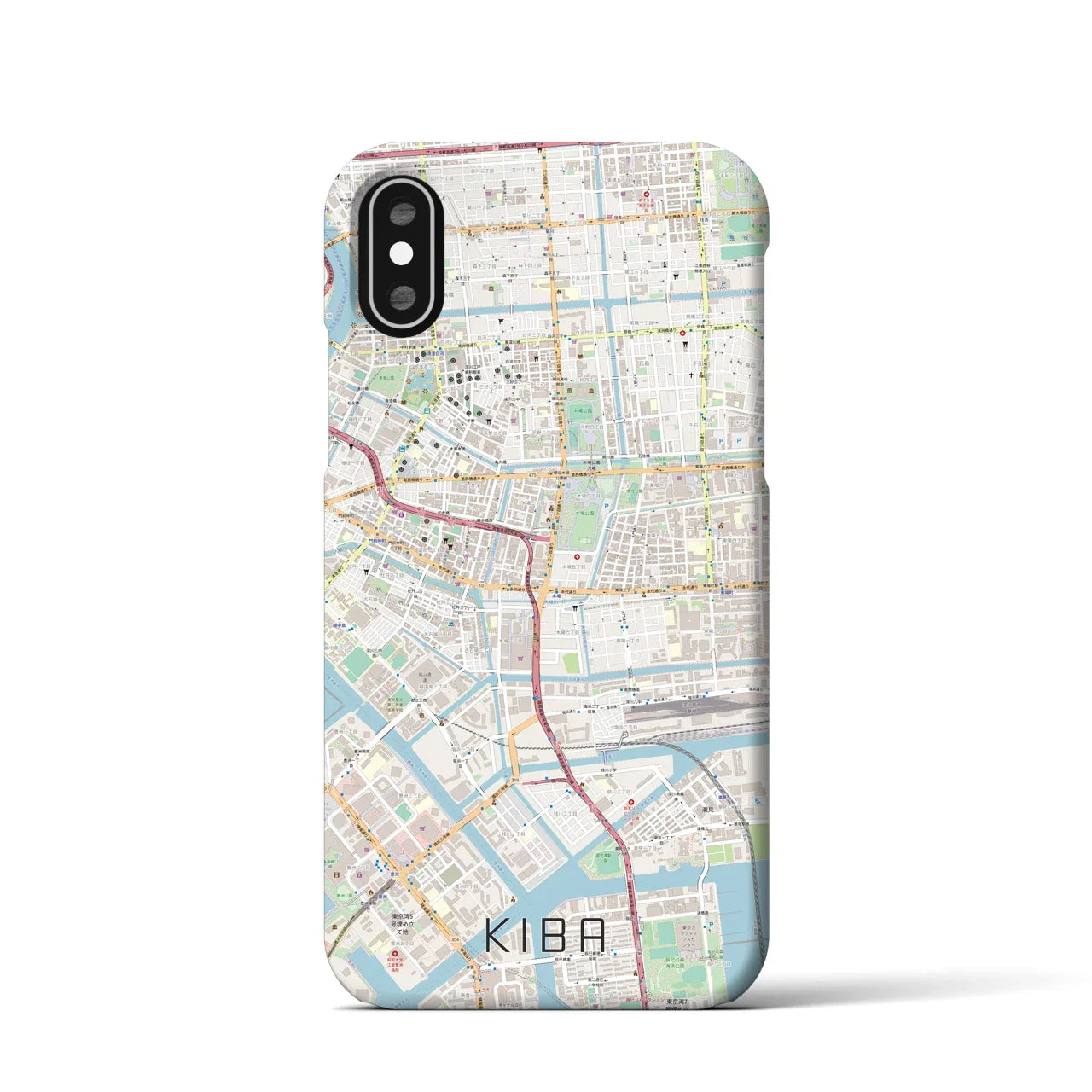 【木場(東京都)】地図柄iPhoneケース(バックカバータイプ)