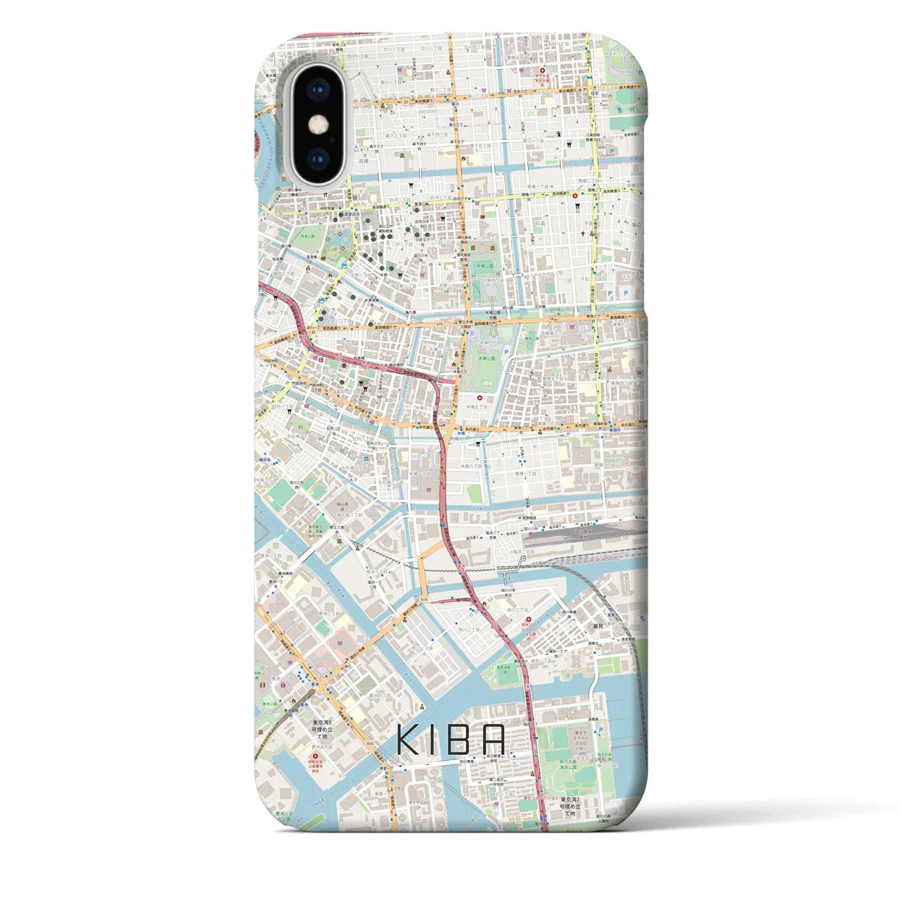【木場(東京都)】地図柄iPhoneケース(バックカバータイプ)