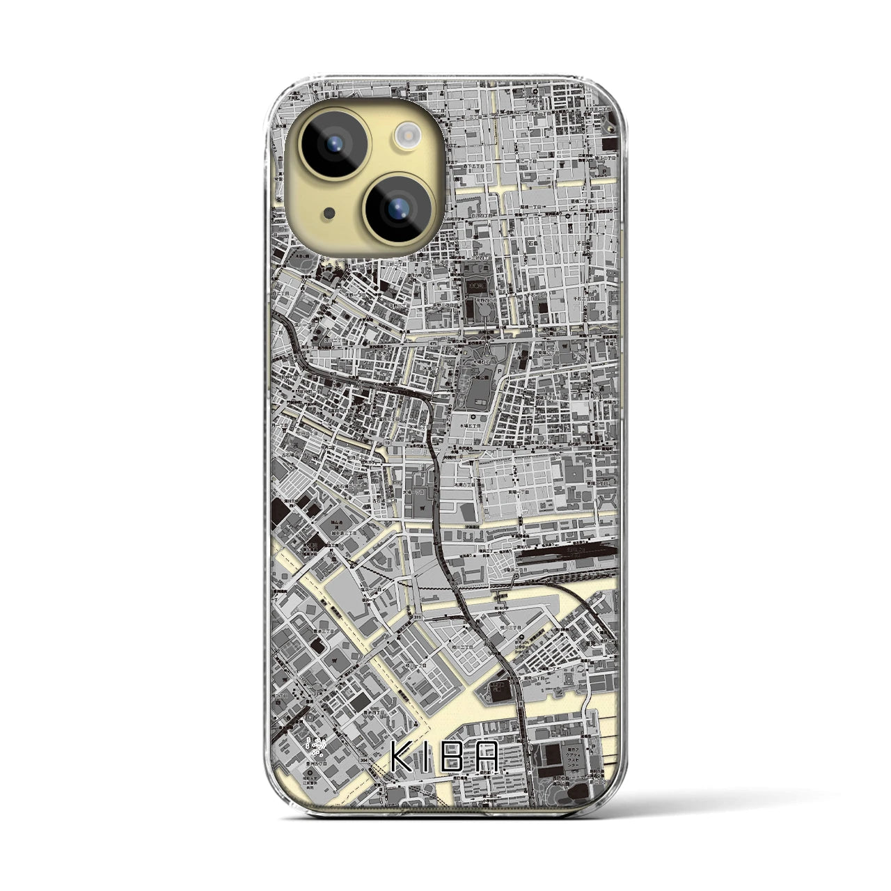 【木場(東京都)】地図柄iPhoneケース(クリアタイプ)