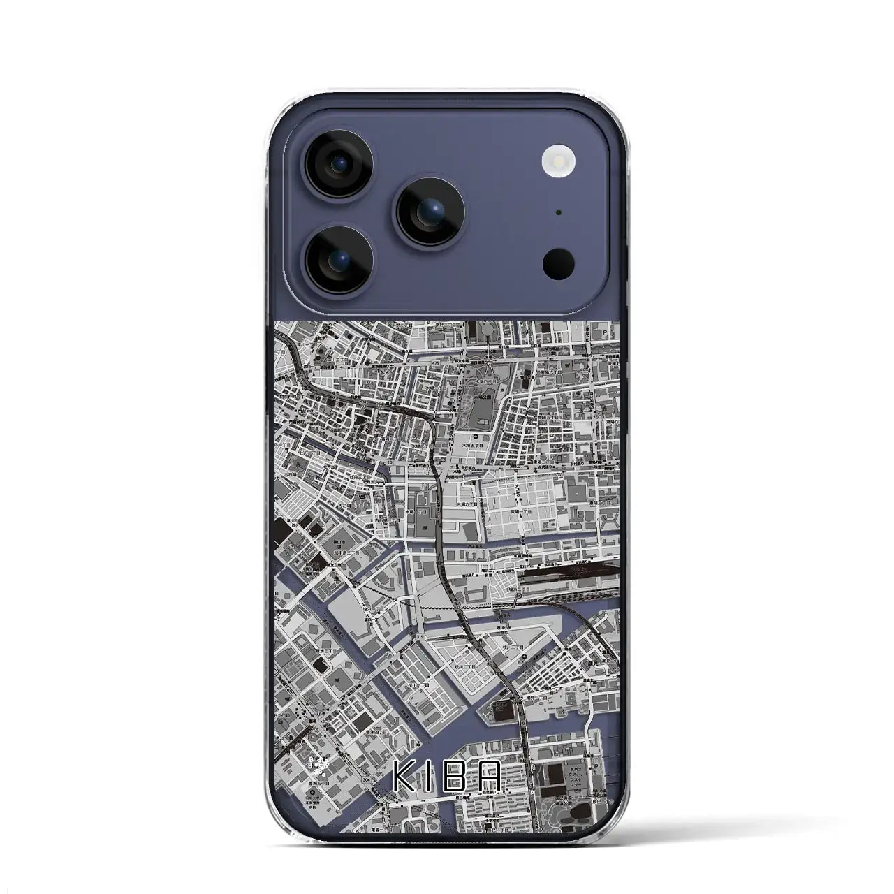 【木場(東京都)】地図柄iPhoneケース(クリアタイプ)モノトーン・iPhone 17 Pro Max 用