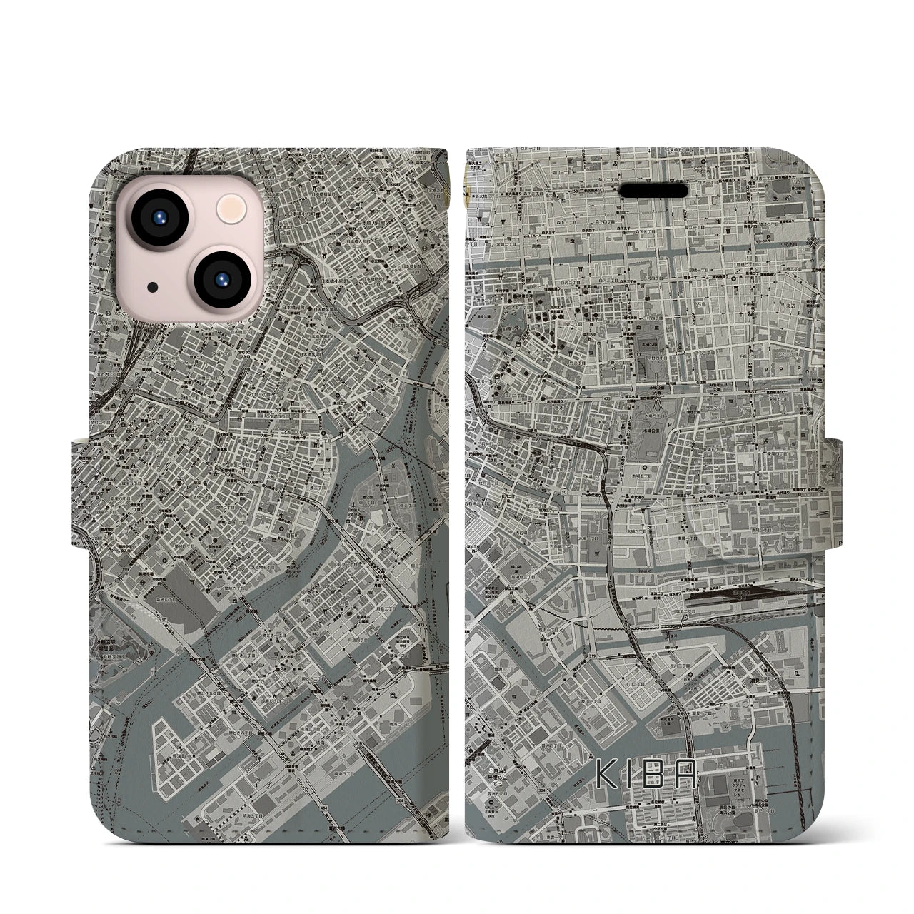 【木場(東京都)】地図柄iPhoneケース(手帳タイプ)
