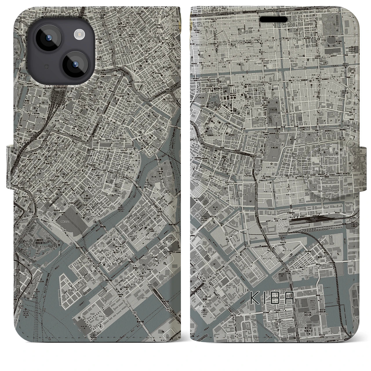 【木場(東京都)】地図柄iPhoneケース(手帳タイプ)
