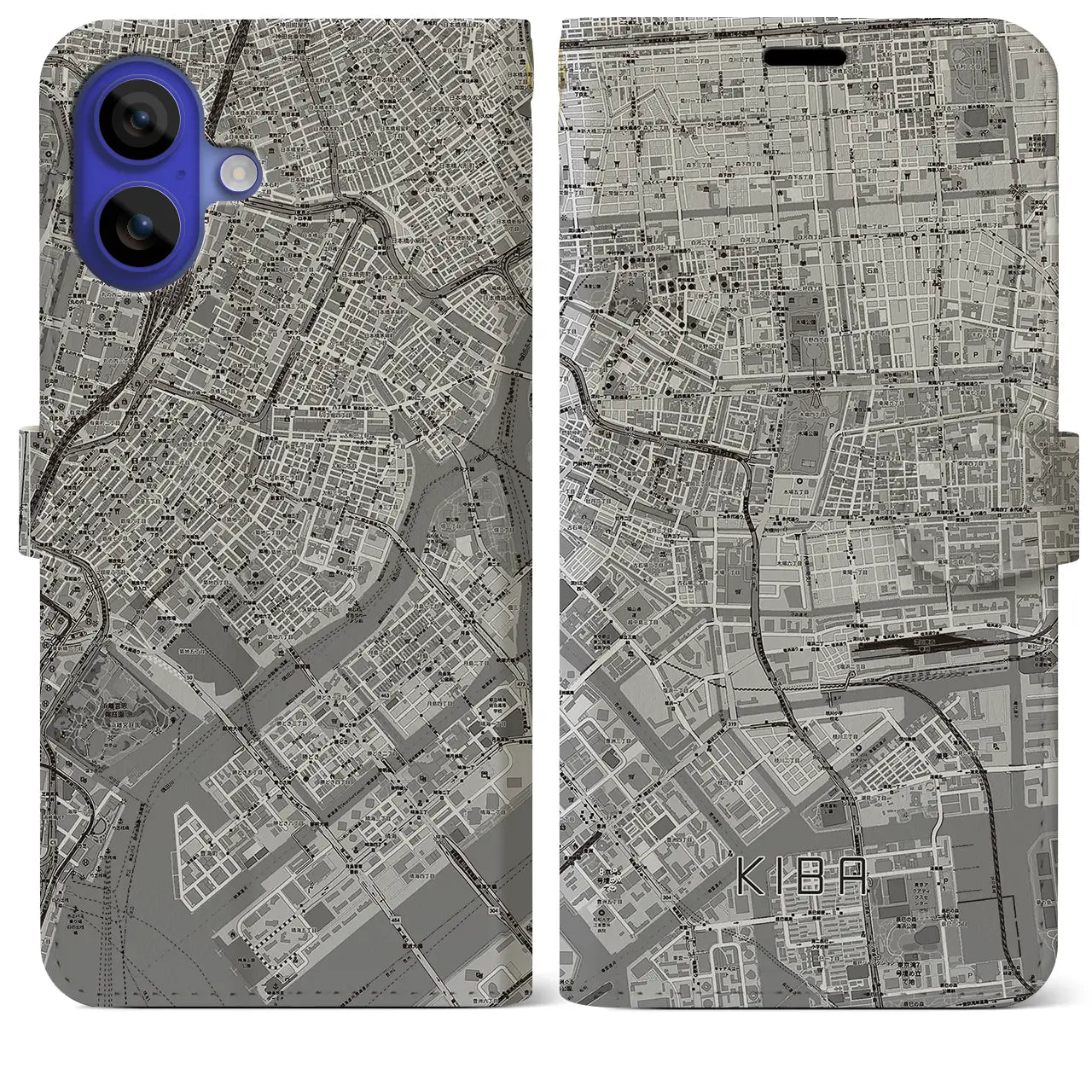 【木場(東京都)】地図柄iPhoneケース(手帳タイプ)