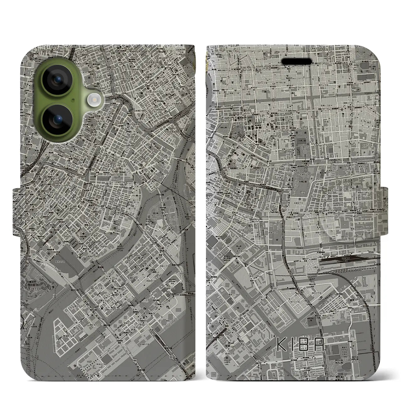 【木場(東京都)】地図柄iPhoneケース(手帳タイプ)
