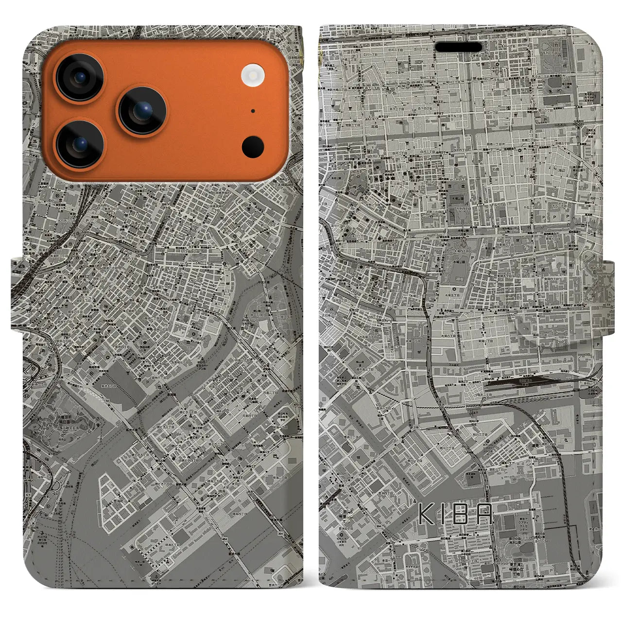 【木場(東京都)】地図柄iPhoneケース(手帳タイプ)