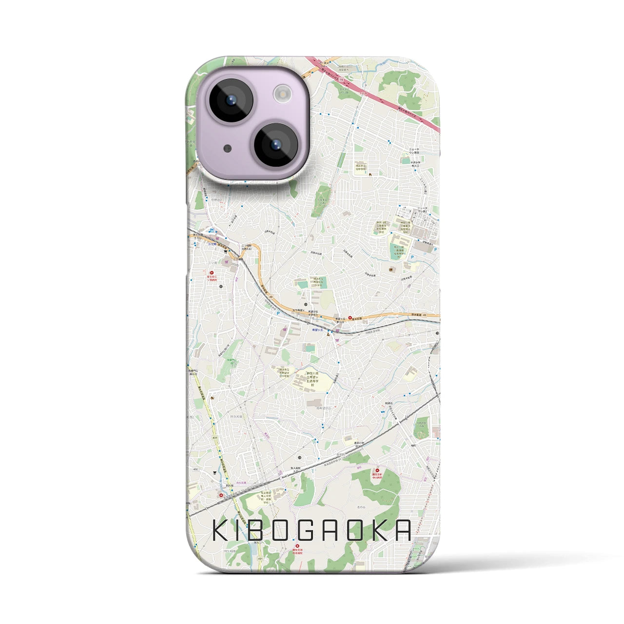 【希望ヶ丘(神奈川県)】地図柄iPhoneケース(バックカバータイプ)