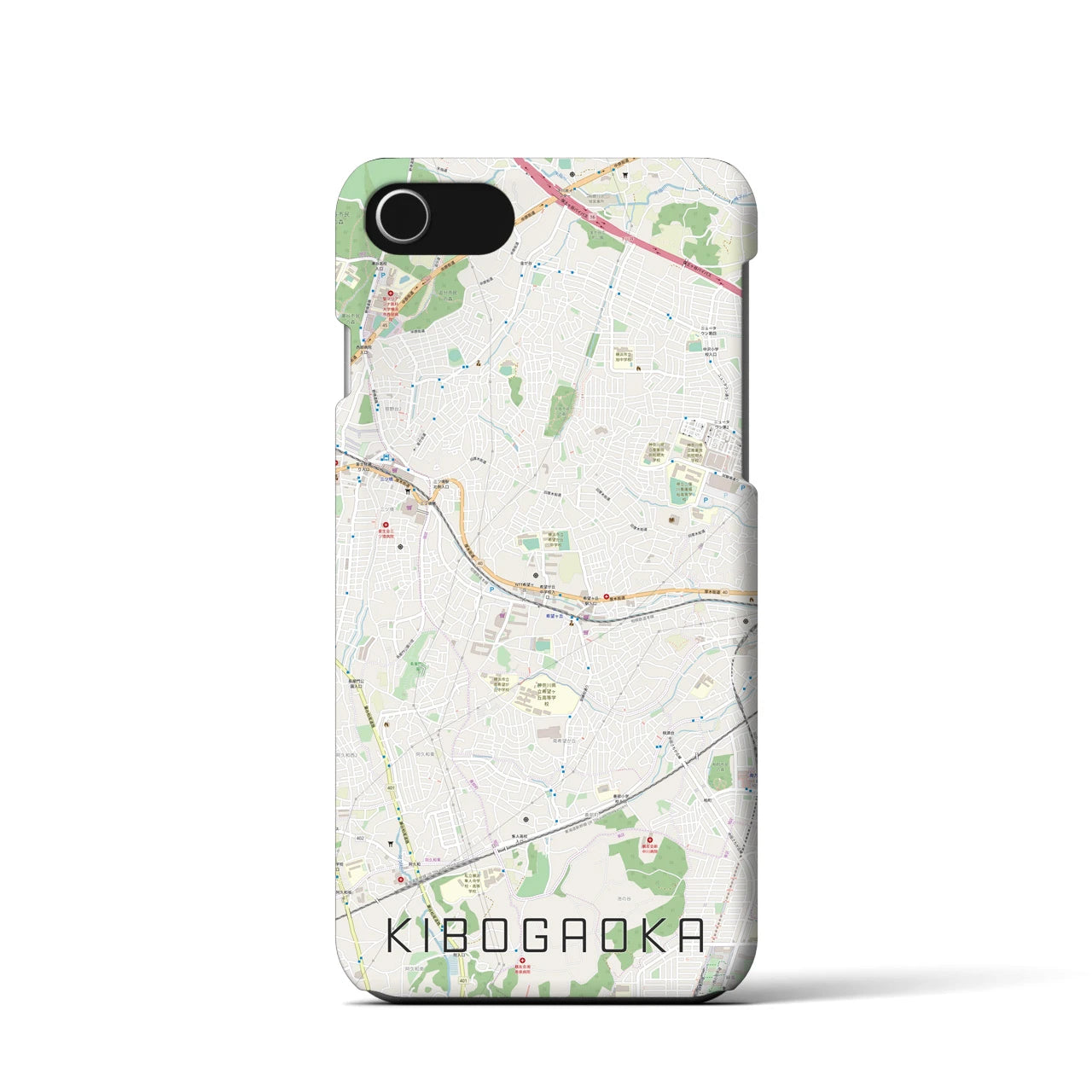 【希望ヶ丘(神奈川県)】地図柄iPhoneケース(バックカバータイプ)