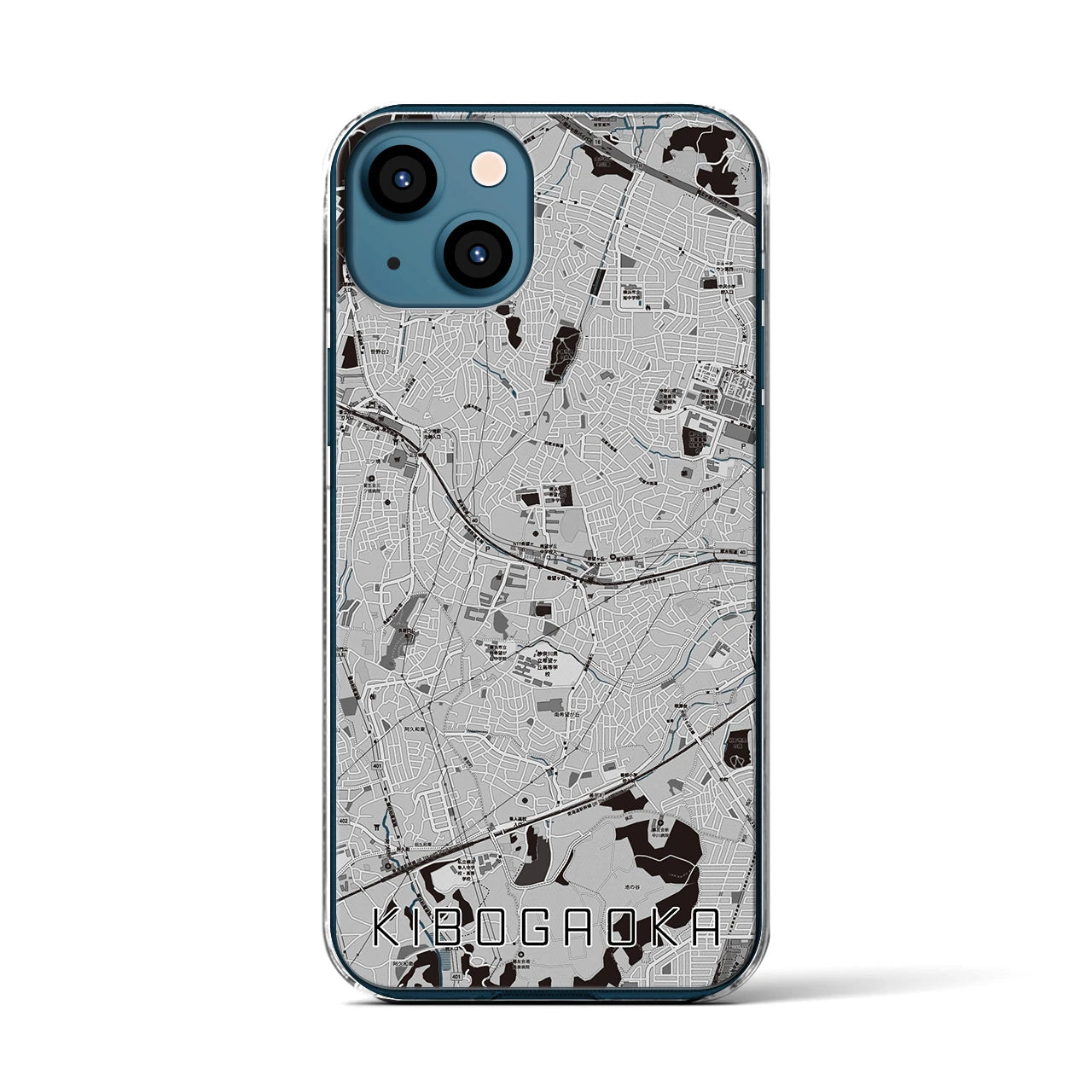 【希望ヶ丘(神奈川県)】地図柄iPhoneケース(クリアタイプ)