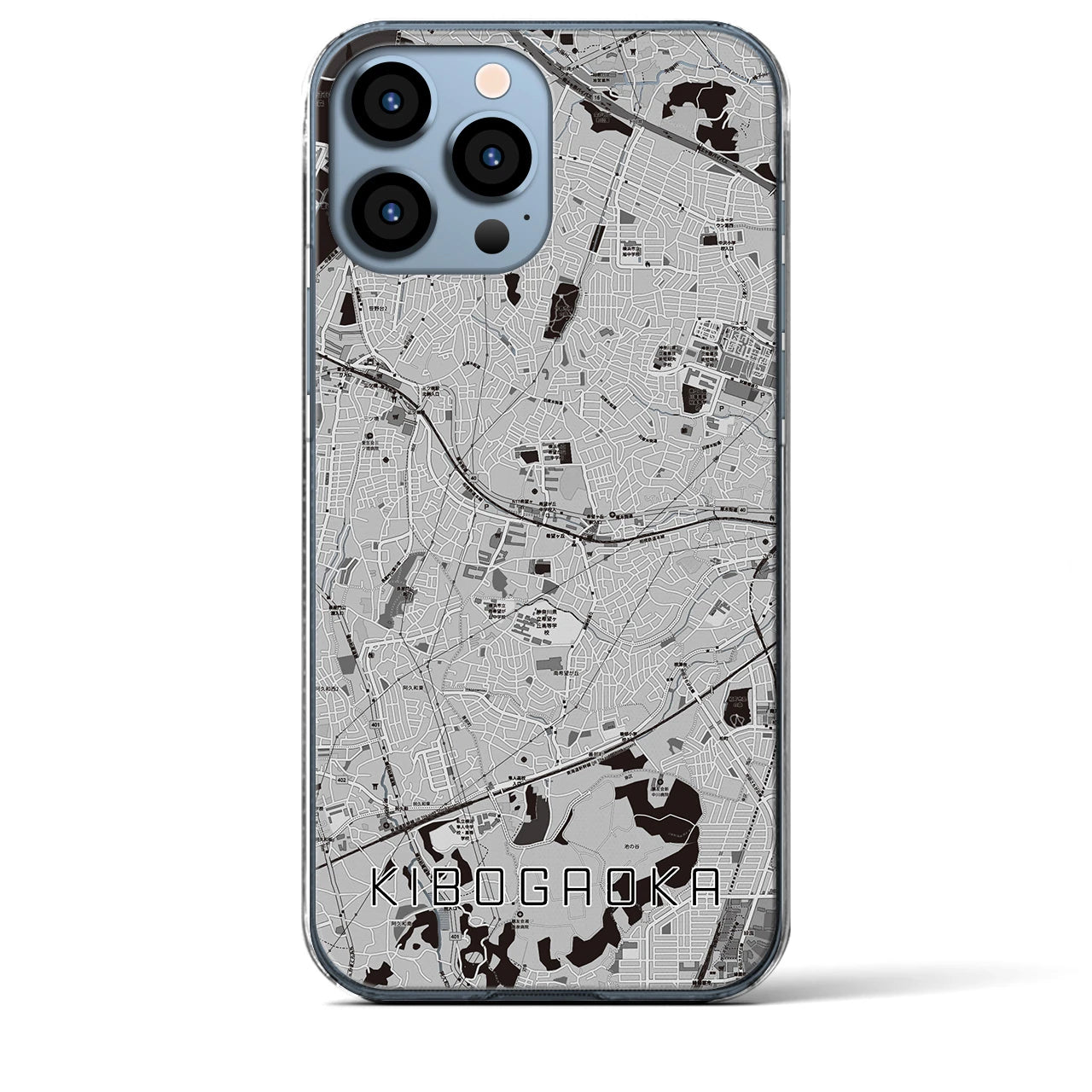 【希望ヶ丘(神奈川県)】地図柄iPhoneケース(クリアタイプ)