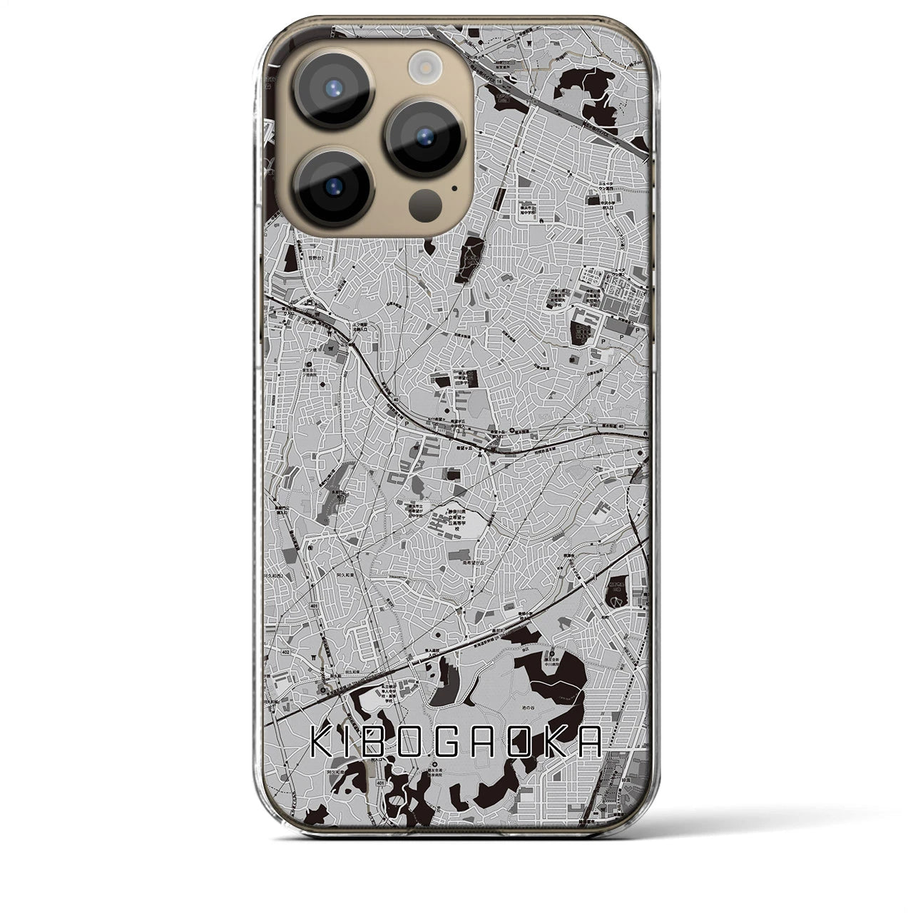 【希望ヶ丘(神奈川県)】地図柄iPhoneケース(クリアタイプ)