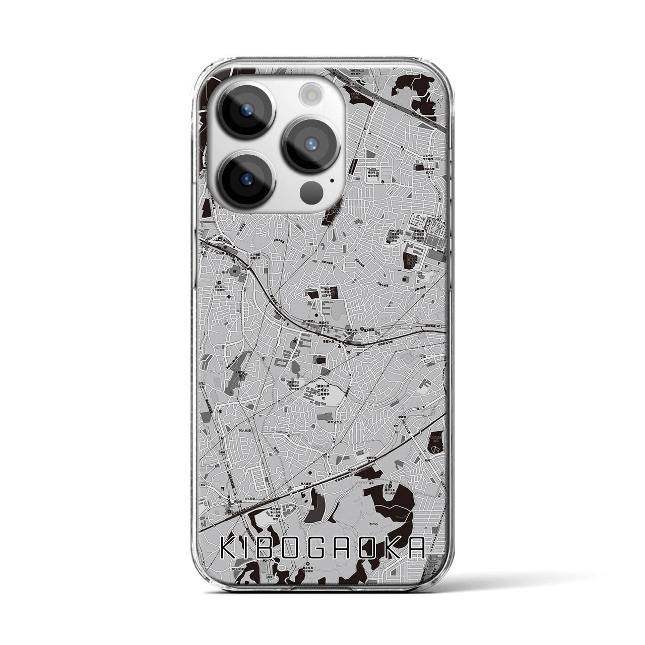 【希望ヶ丘(神奈川県)】地図柄iPhoneケース(クリアタイプ)