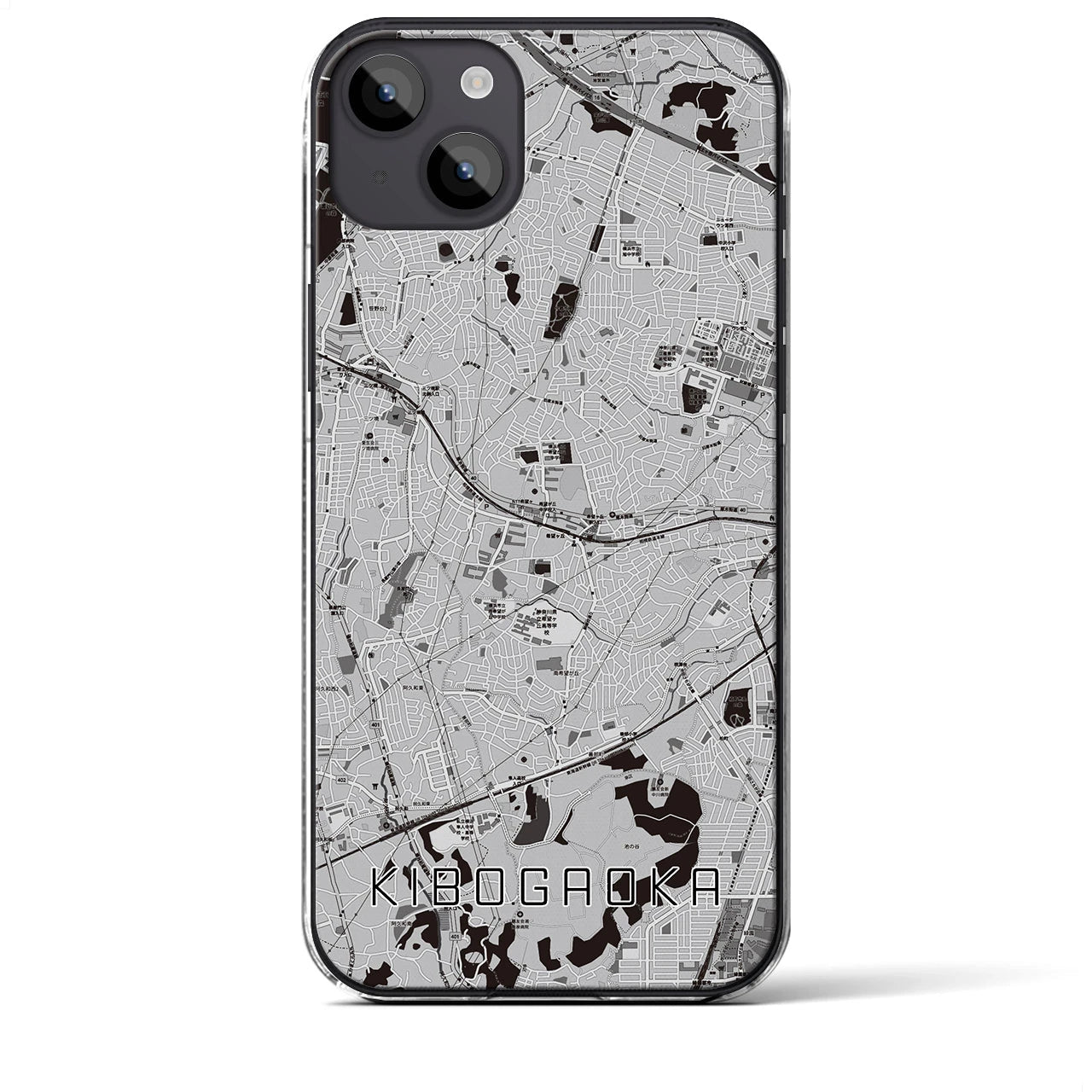 【希望ヶ丘(神奈川県)】地図柄iPhoneケース(クリアタイプ)