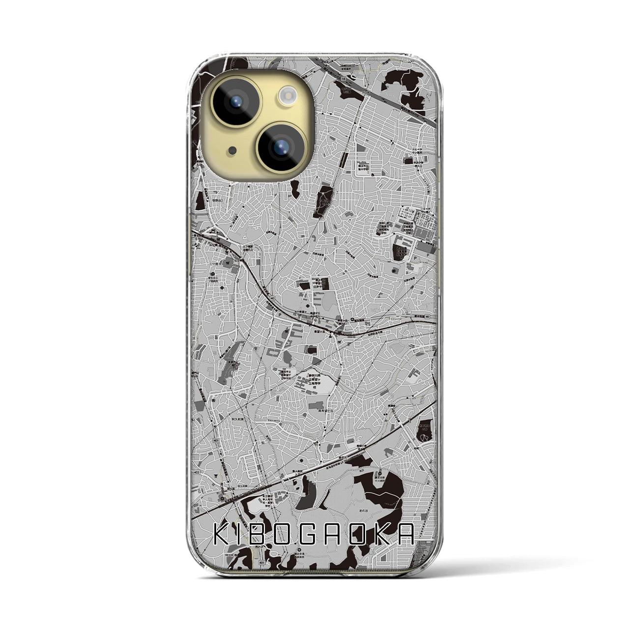 【希望ヶ丘(神奈川県)】地図柄iPhoneケース(クリアタイプ)