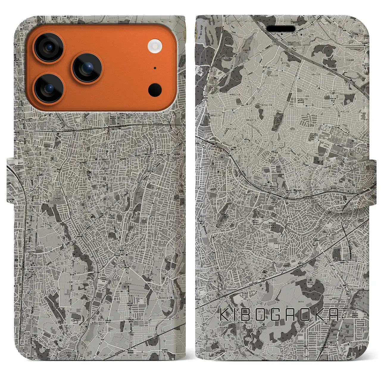 【希望ヶ丘(神奈川県)】地図柄iPhoneケース(手帳タイプ)