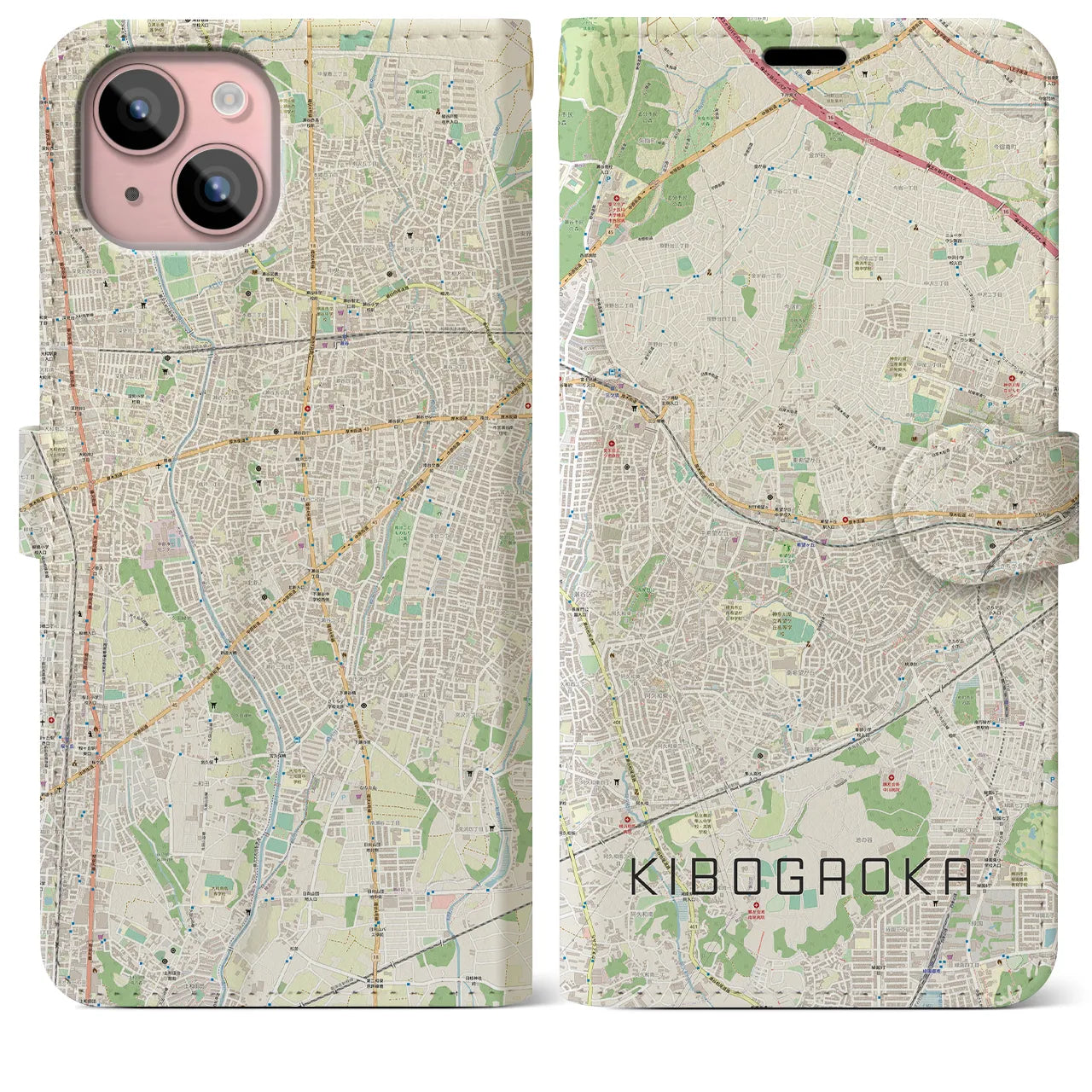 【希望ヶ丘(神奈川県)】地図柄iPhoneケース(手帳タイプ)