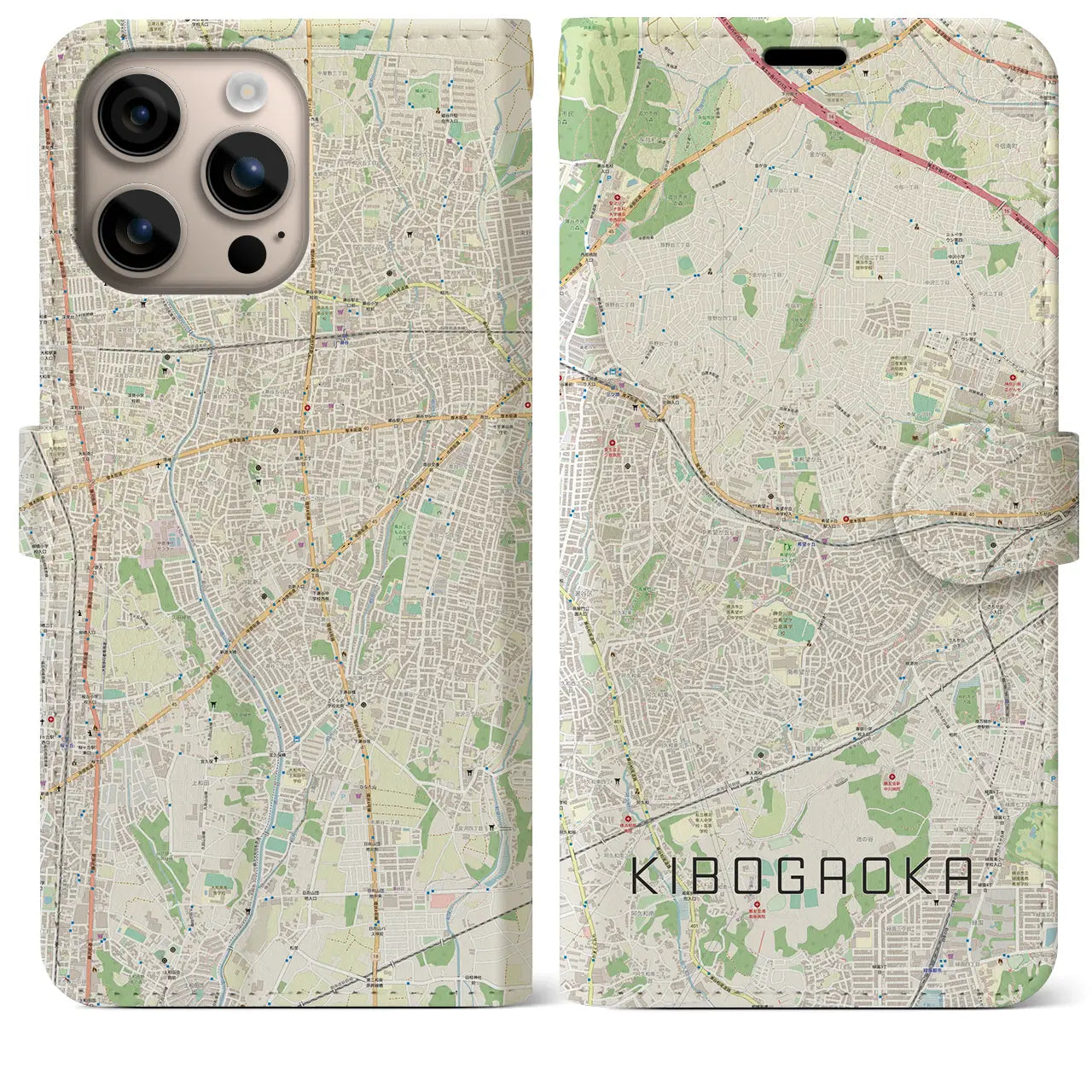【希望ヶ丘(神奈川県)】地図柄iPhoneケース(手帳タイプ)