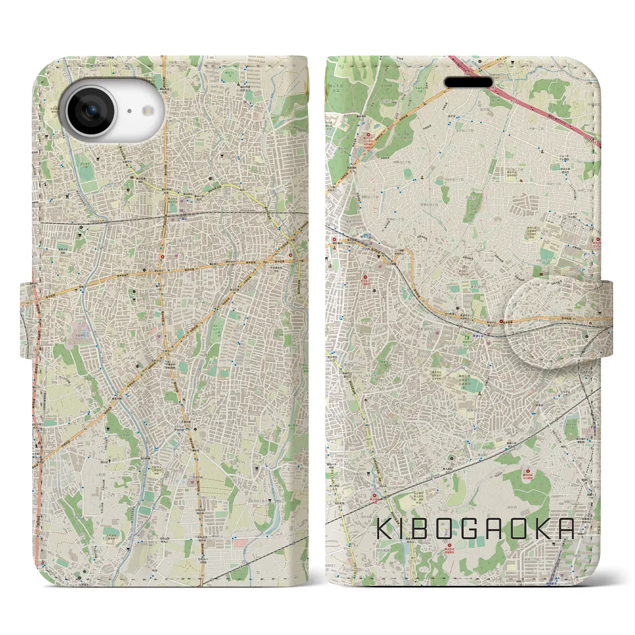 【希望ヶ丘(神奈川県)】地図柄iPhoneケース(手帳タイプ)