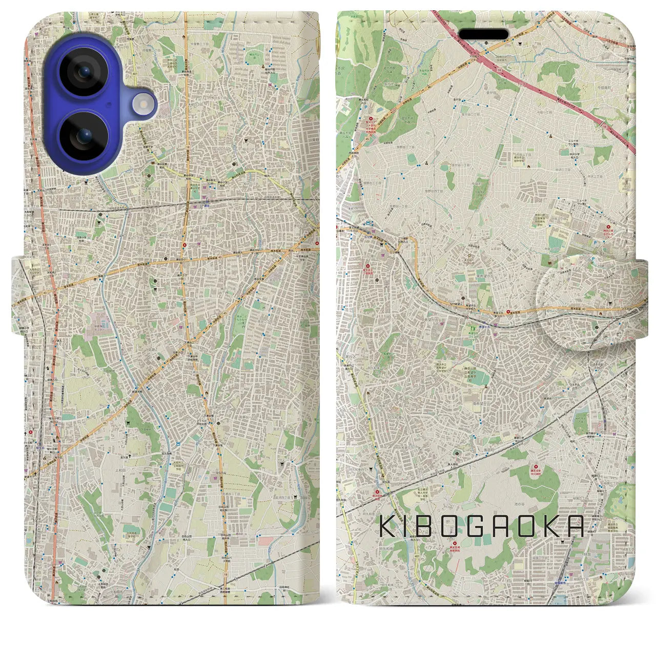 【希望ヶ丘(神奈川県)】地図柄iPhoneケース(手帳タイプ)