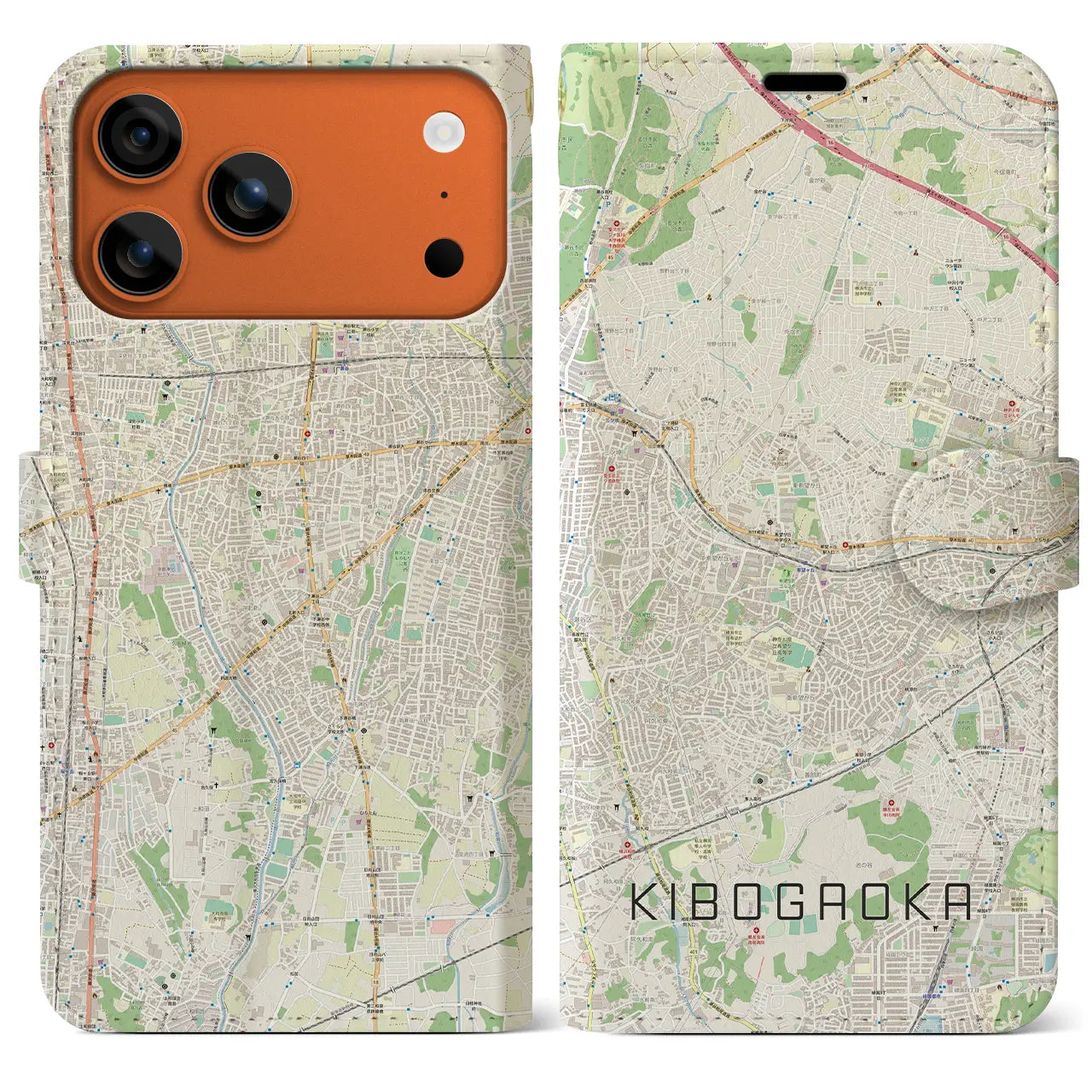 【希望ヶ丘(神奈川県)】地図柄iPhoneケース(手帳タイプ)