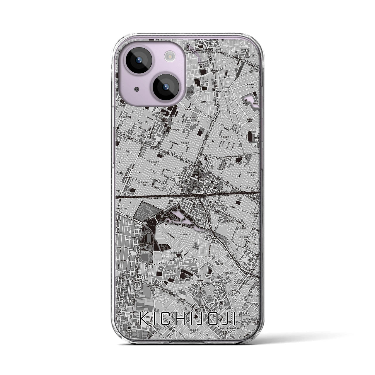 【吉祥寺2(東京都)】地図柄iPhoneケース(クリアタイプ)