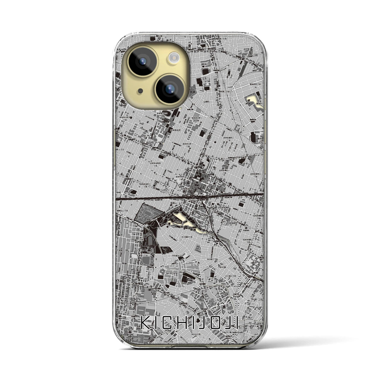 【吉祥寺2(東京都)】地図柄iPhoneケース(クリアタイプ)