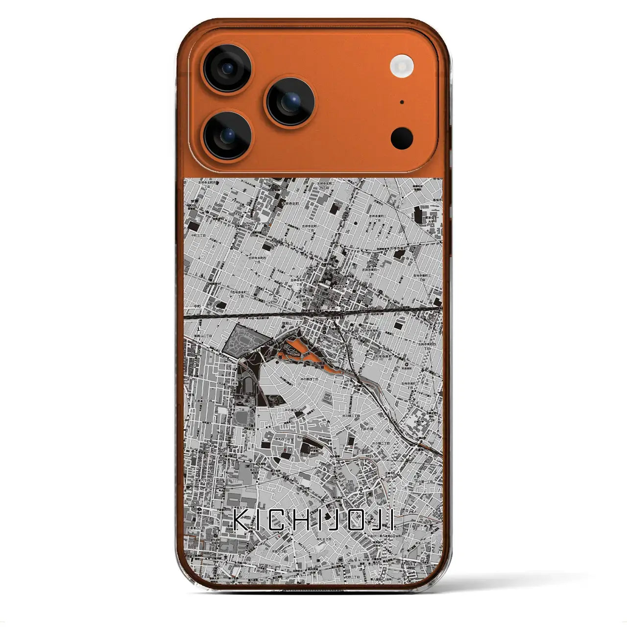 【吉祥寺2(東京都)】地図柄iPhoneケース(クリアタイプ)モノトーン・iPhone 17 Pro Max 用