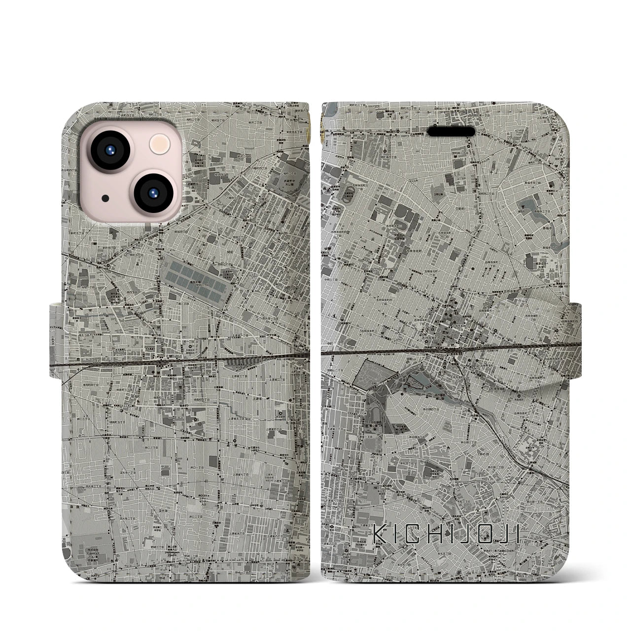 【吉祥寺2(東京都)】地図柄iPhoneケース(手帳タイプ)