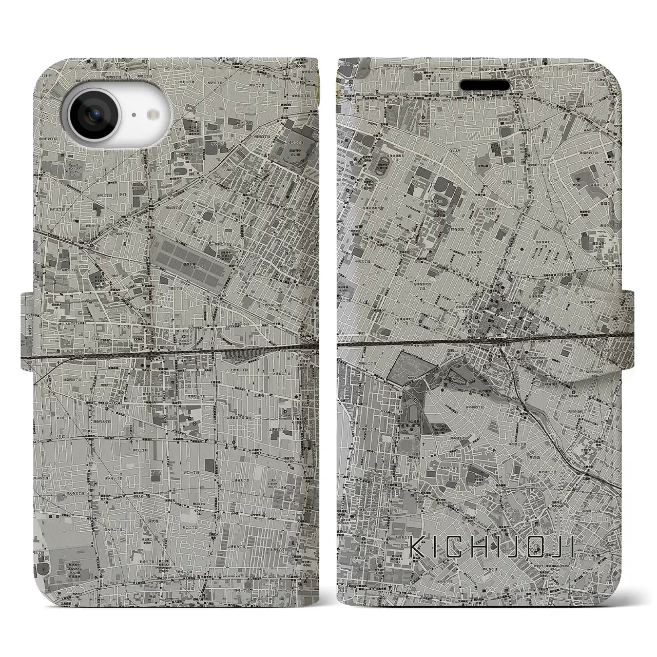 【吉祥寺2(東京都)】地図柄iPhoneケース(手帳タイプ)