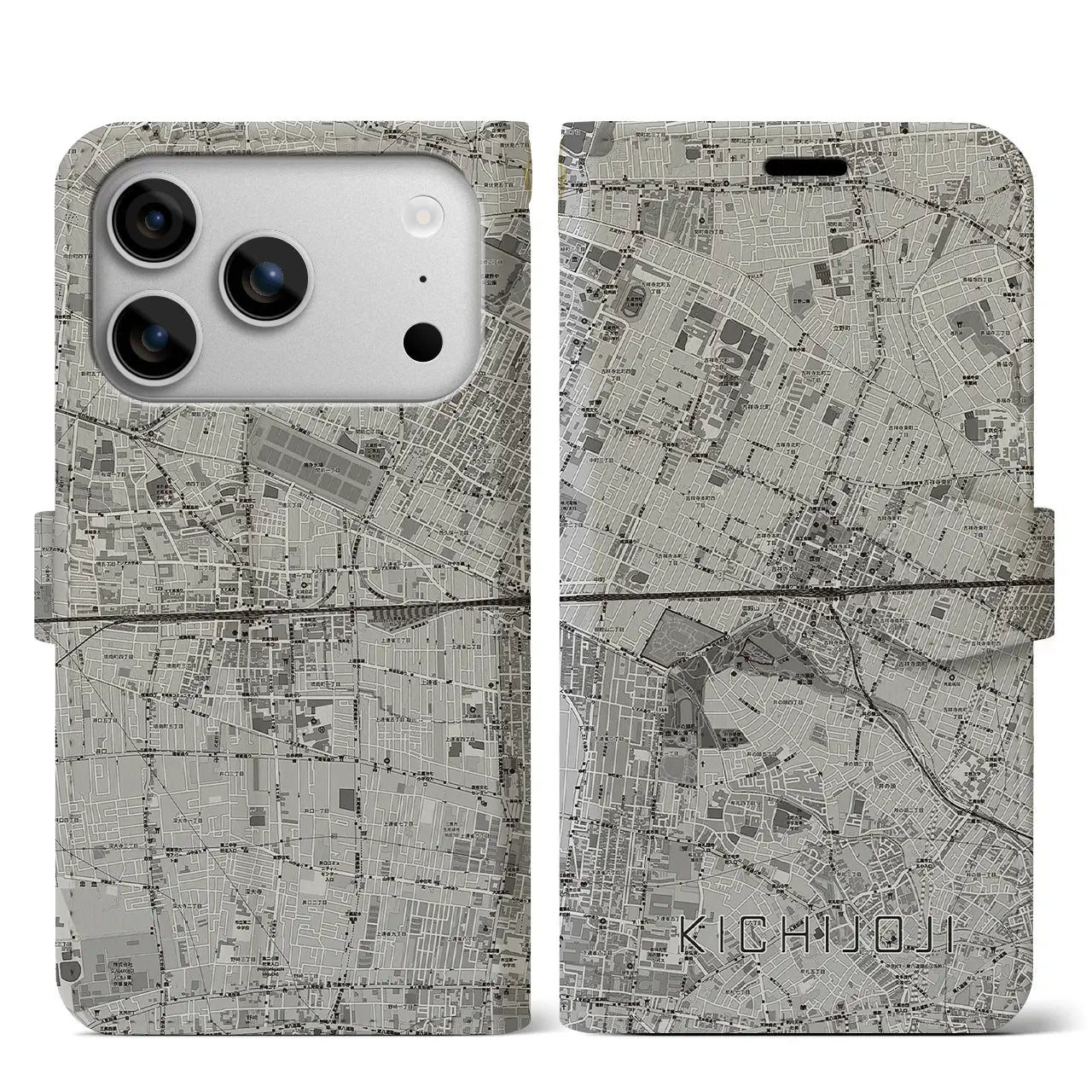 【吉祥寺2(東京都)】地図柄iPhoneケース(手帳タイプ)