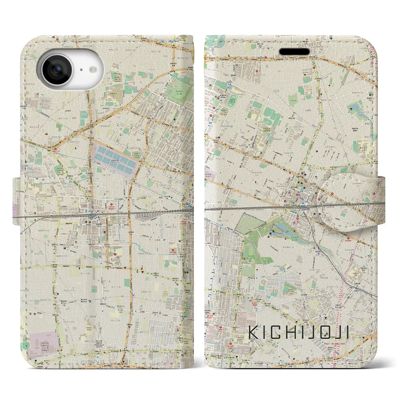 【吉祥寺2(東京都)】地図柄iPhoneケース(手帳タイプ)