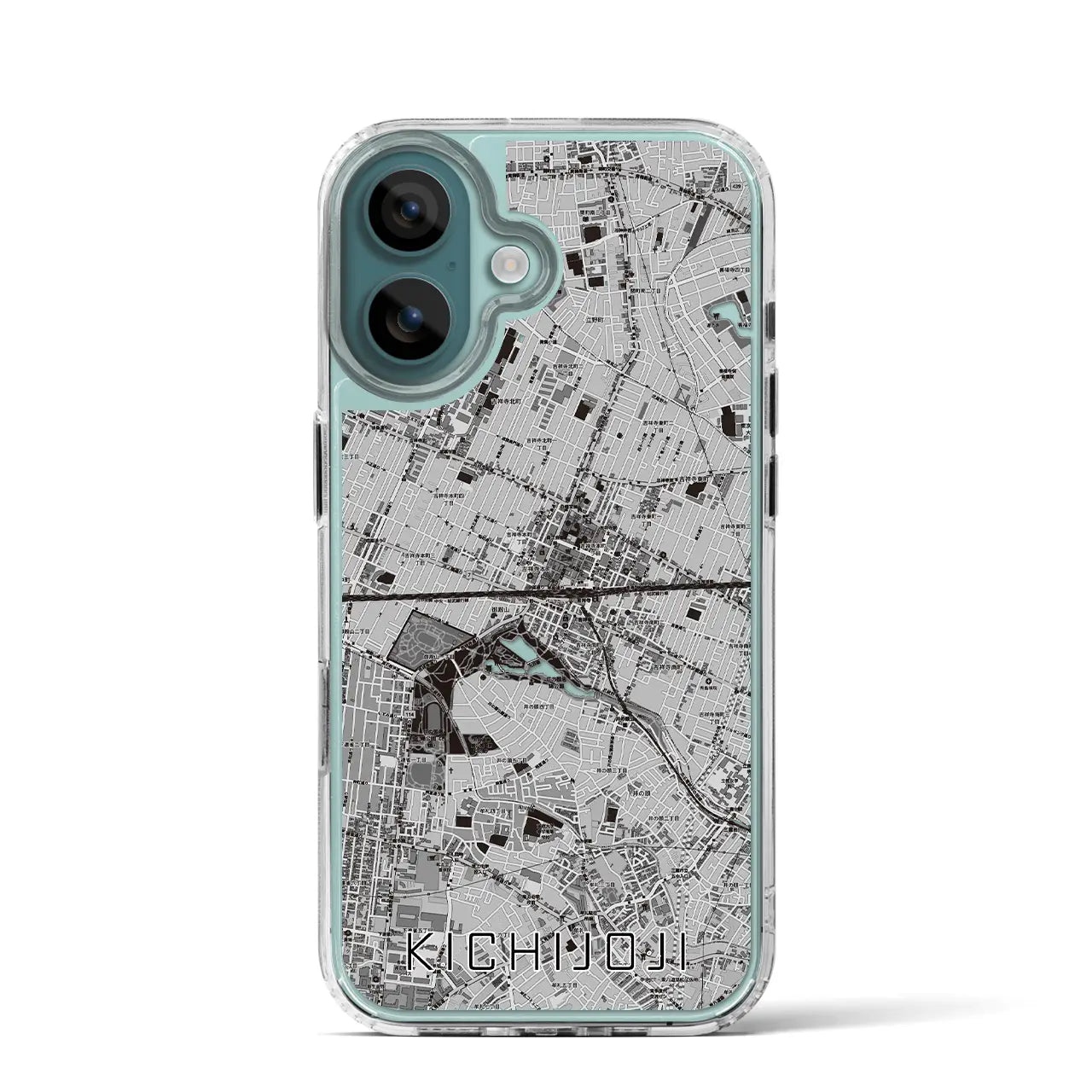 【吉祥寺2(東京都)】地図柄iPhoneケース(MagSafeタイプ)モノトーン・iPhone 16 Pro 用