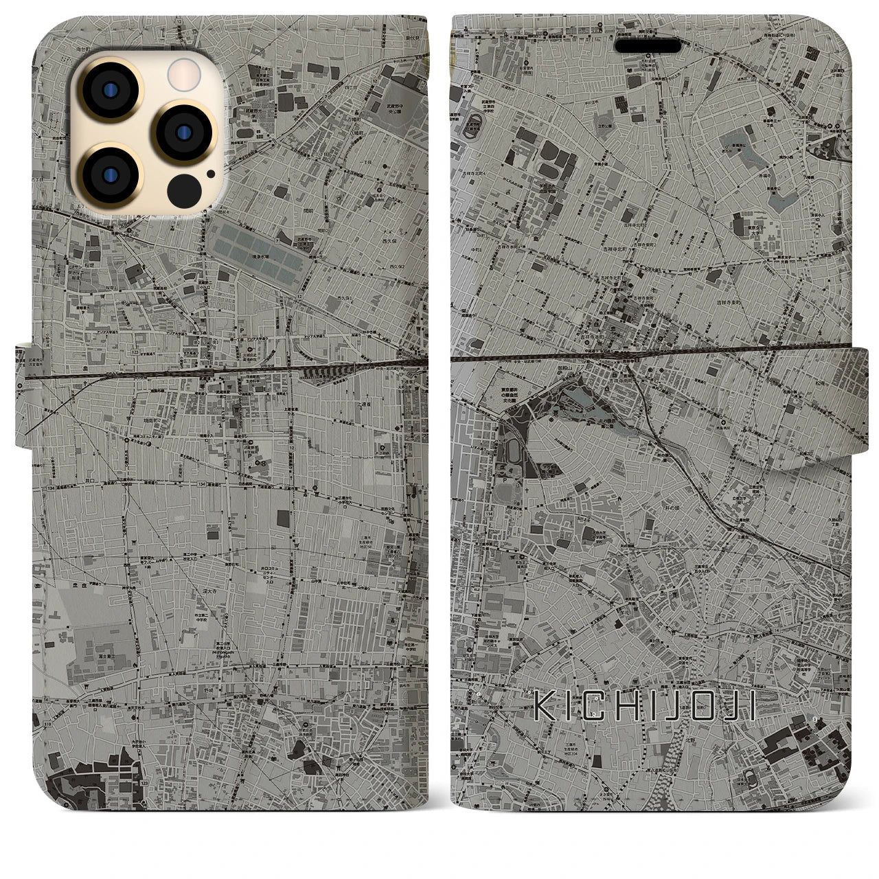 【吉祥寺(東京都)】地図柄iPhoneケース(手帳タイプ)