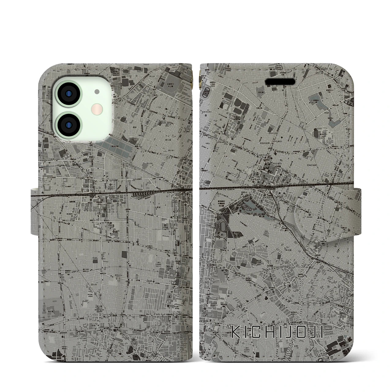 【吉祥寺(東京都)】地図柄iPhoneケース(手帳タイプ)