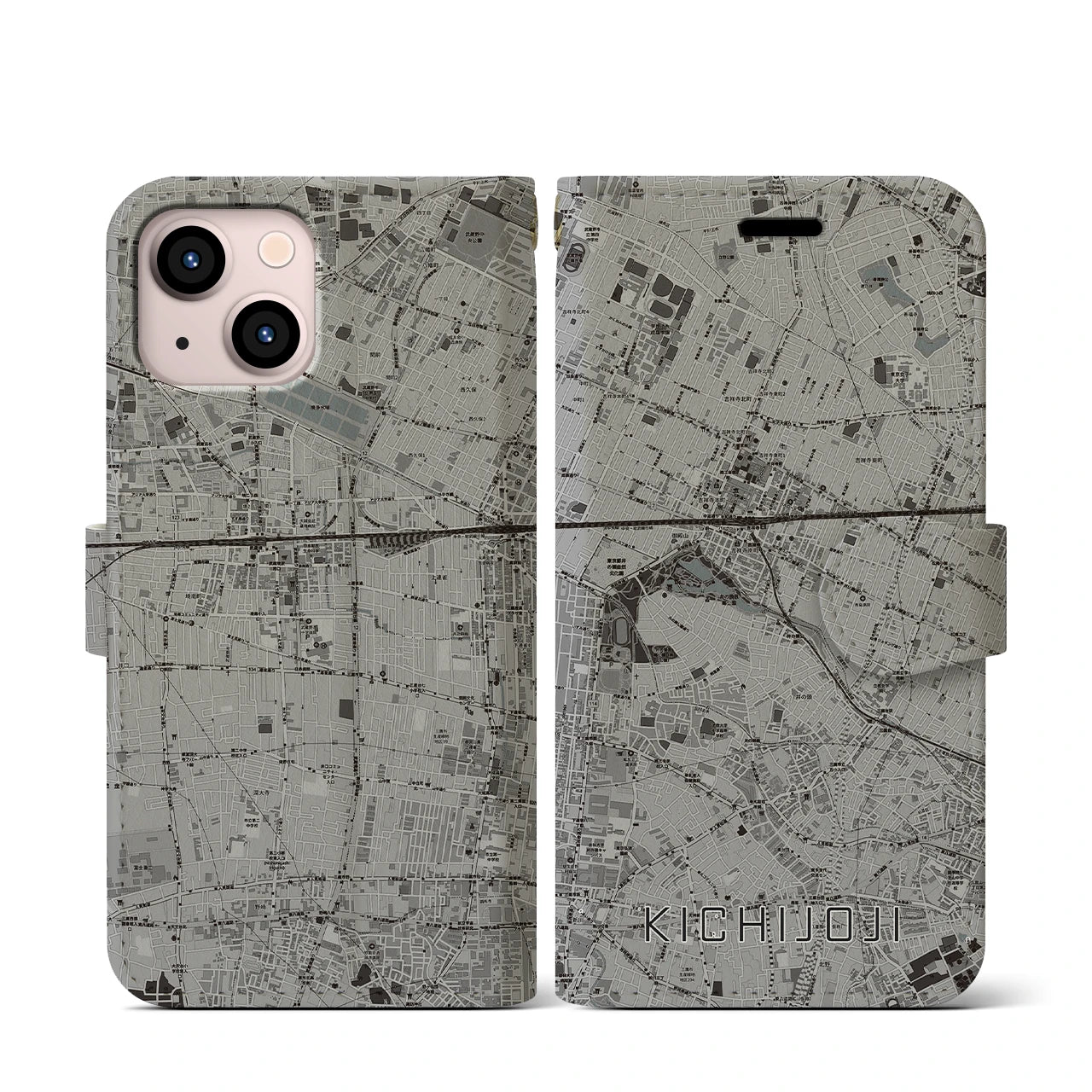 【吉祥寺(東京都)】地図柄iPhoneケース(手帳タイプ)