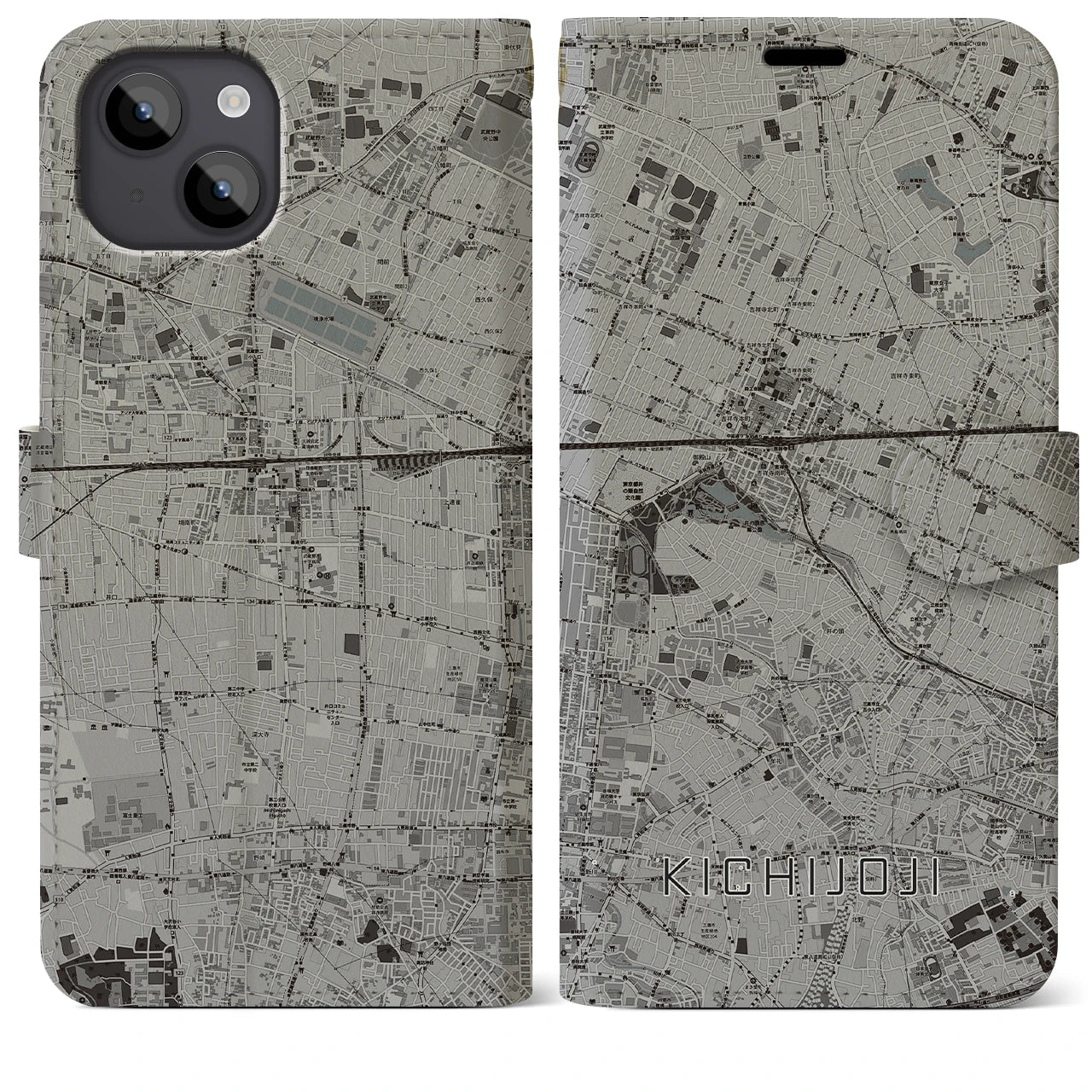 【吉祥寺(東京都)】地図柄iPhoneケース(手帳タイプ)