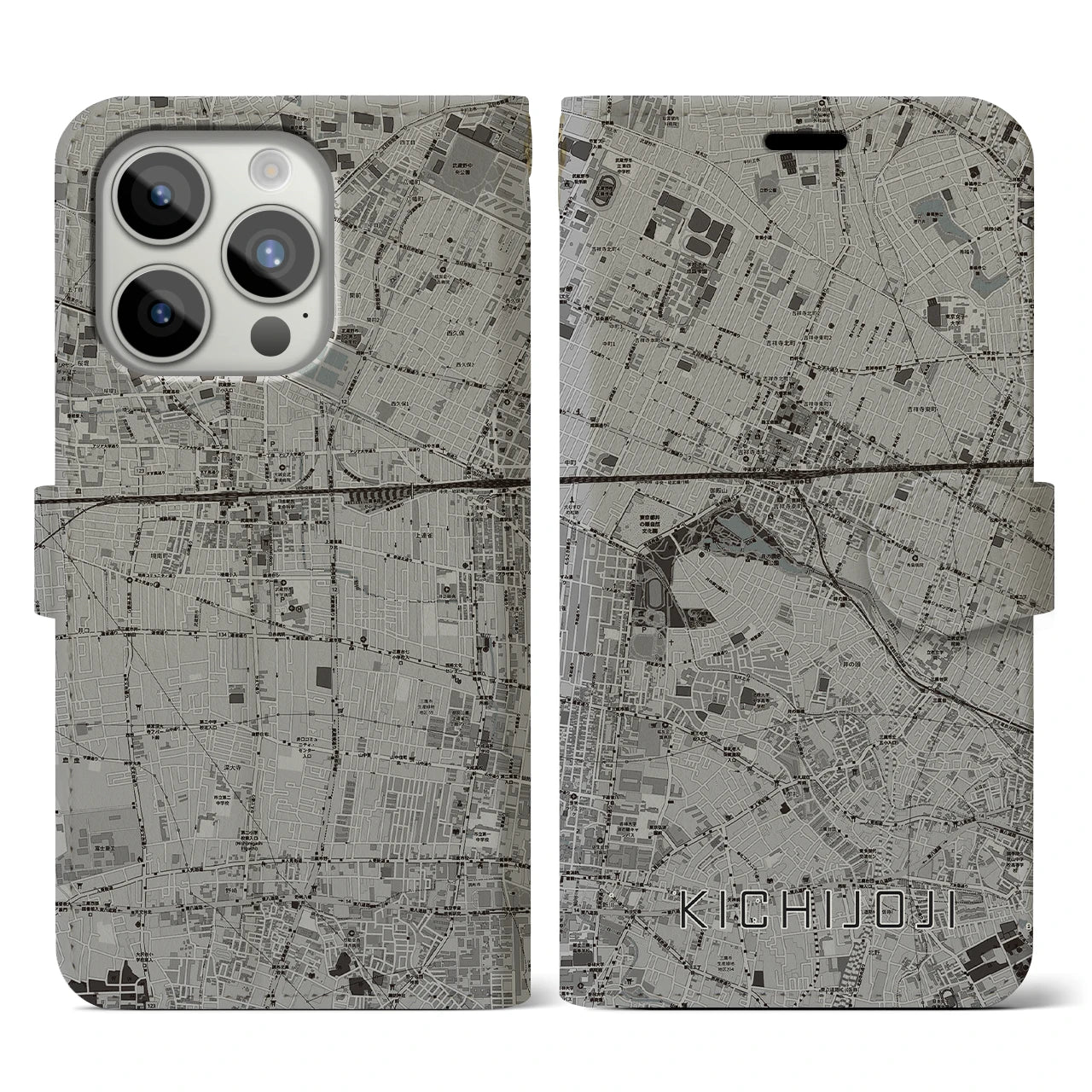 【吉祥寺(東京都)】地図柄iPhoneケース(手帳タイプ)