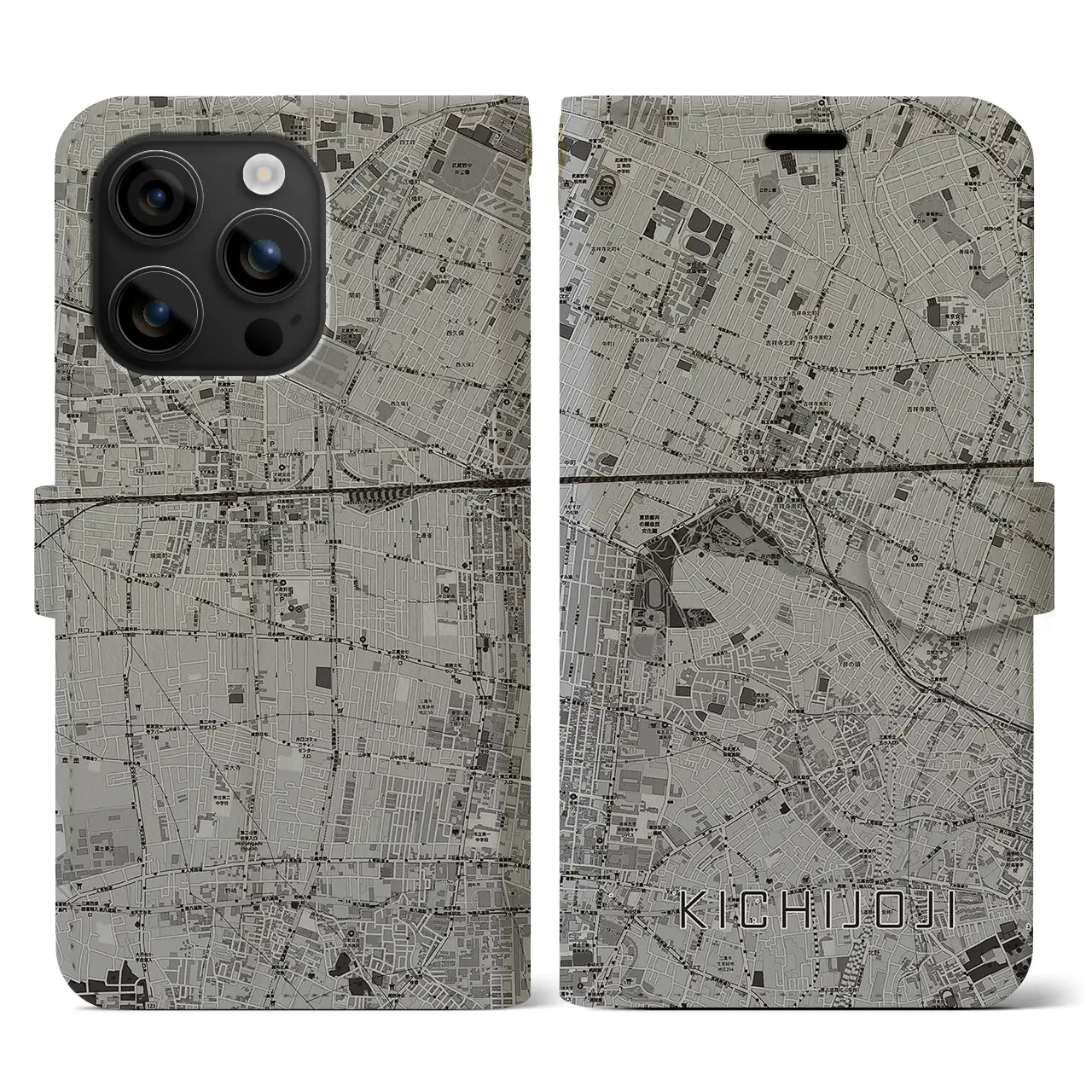 【吉祥寺(東京都)】地図柄iPhoneケース(手帳タイプ)