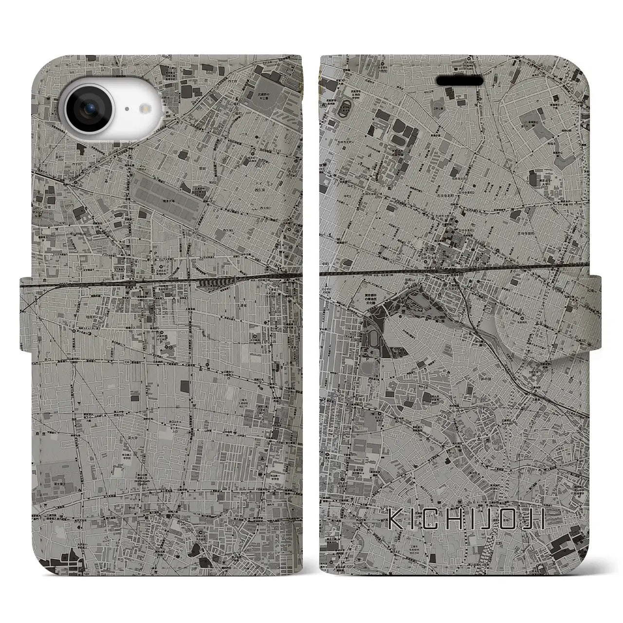 【吉祥寺(東京都)】地図柄iPhoneケース(手帳タイプ)