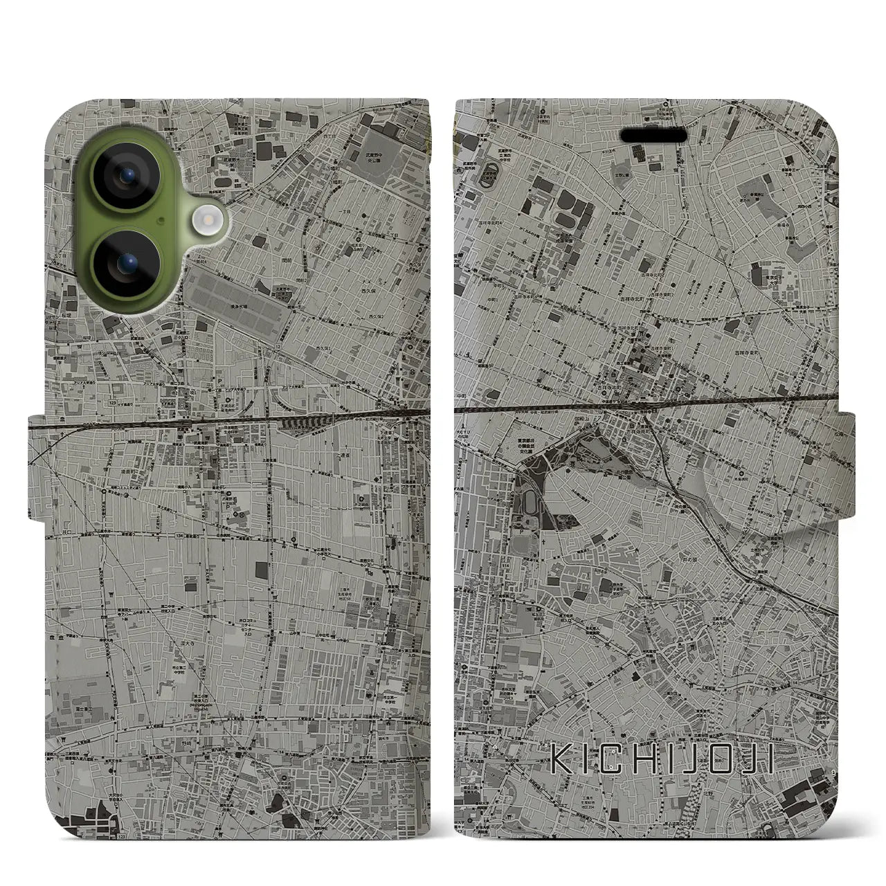 【吉祥寺(東京都)】地図柄iPhoneケース(手帳タイプ)