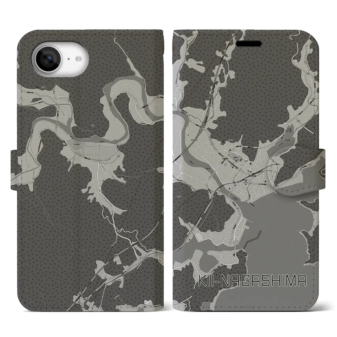 【紀伊長島(三重県)】地図柄iPhoneケース(手帳タイプ)