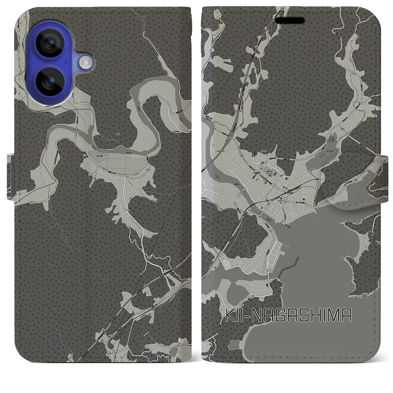 【紀伊長島(三重県)】地図柄iPhoneケース(手帳タイプ)