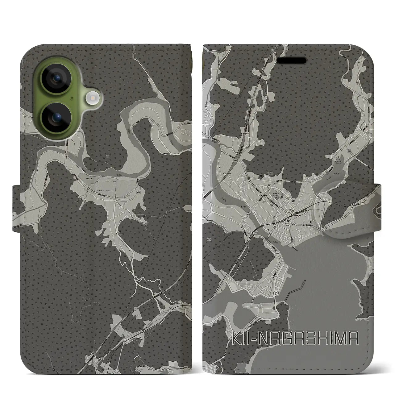 【紀伊長島(三重県)】地図柄iPhoneケース(手帳タイプ)