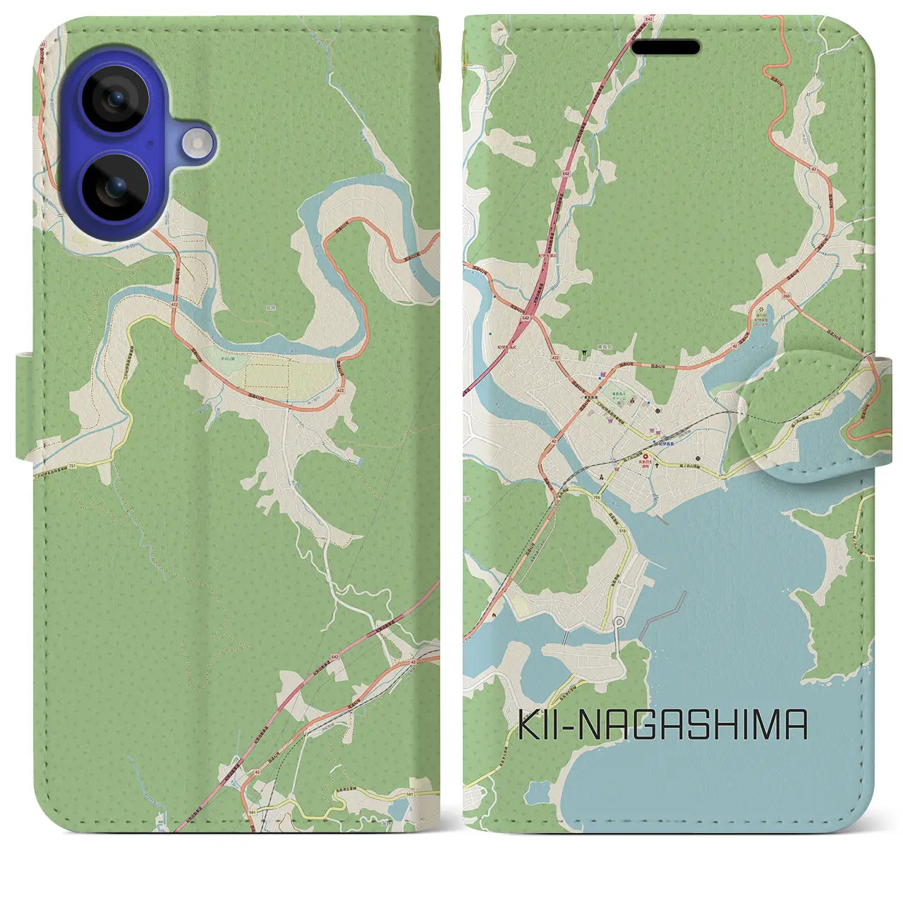 【紀伊長島(三重県)】地図柄iPhoneケース(手帳タイプ)