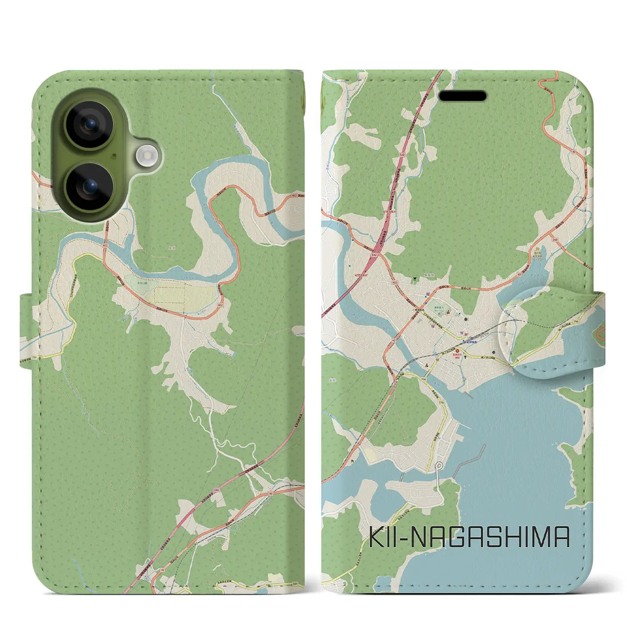 【紀伊長島(三重県)】地図柄iPhoneケース(手帳タイプ)