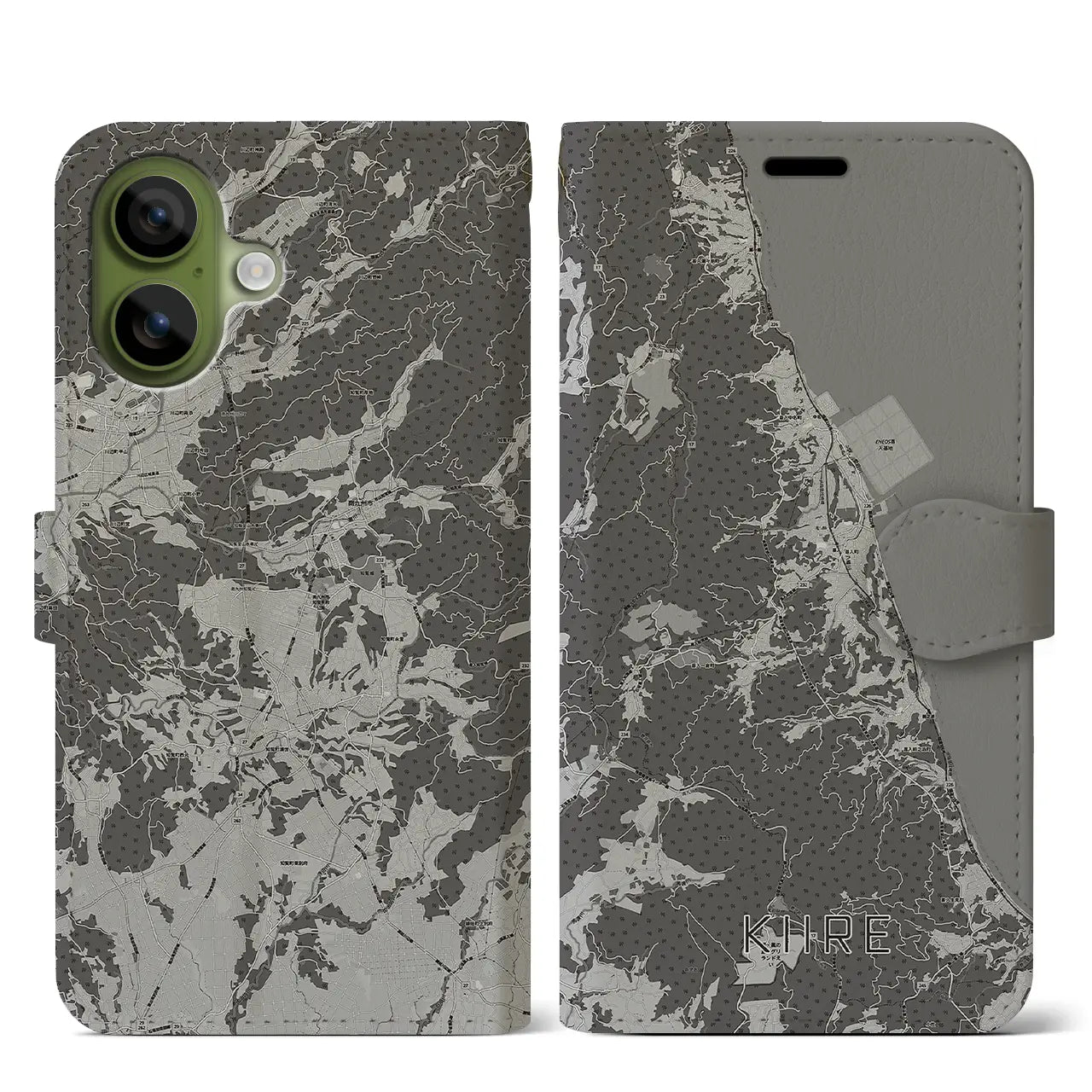 【喜入(鹿児島県)】地図柄iPhoneケース(手帳タイプ)