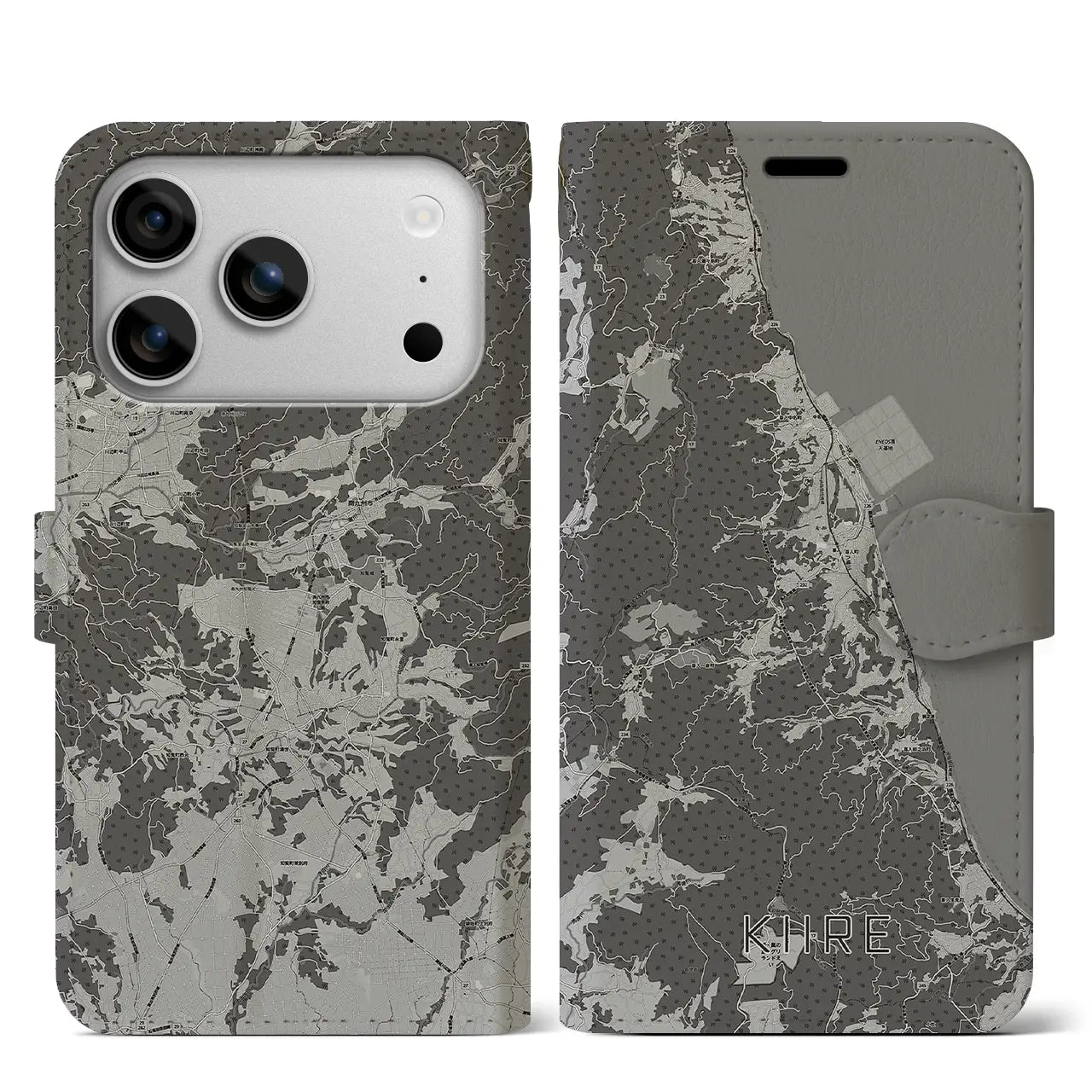 【喜入(鹿児島県)】地図柄iPhoneケース(手帳タイプ)