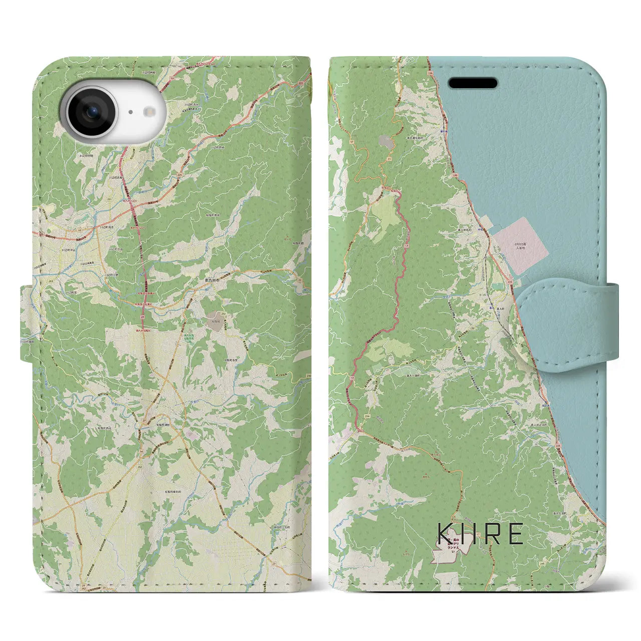 【喜入(鹿児島県)】地図柄iPhoneケース(手帳タイプ)
